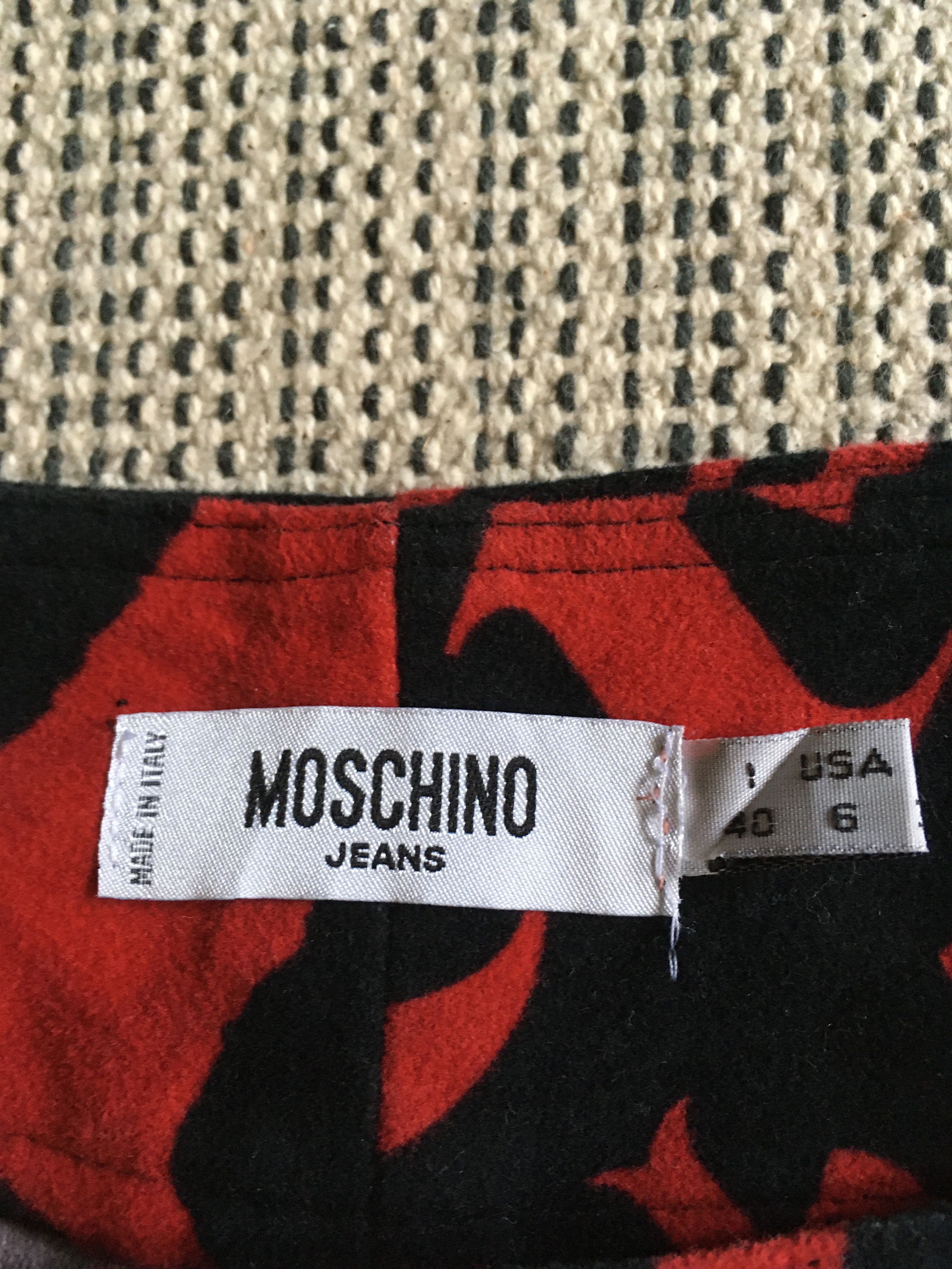 Moschino × Vintage Vintage Moschino Flare Jean PUNK Design Thin Curdro Size 28" / US 6 / IT 42 - 4 Thumbnail