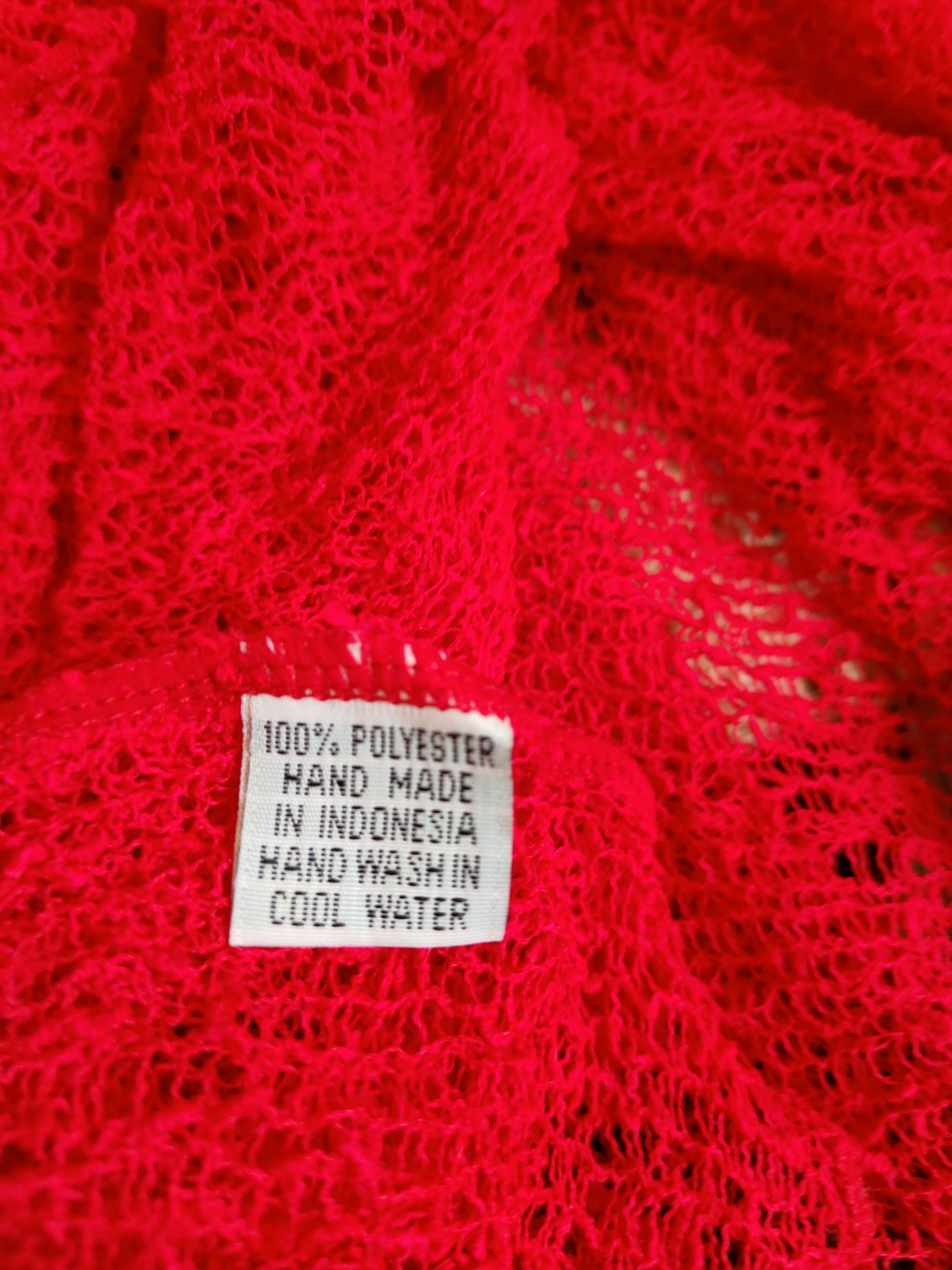 Japanese Brand Japanese Brand Red Crochet Meshnet Knitwear Cardigan #S967 Size M / US 6-8 / IT 42-44 - 11 Thumbnail
