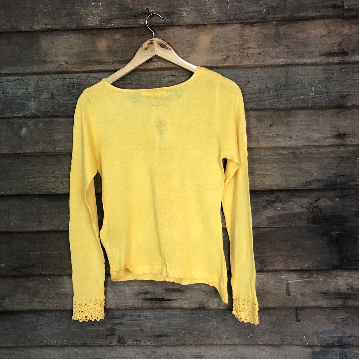 Japanese Brand ARW Yellow Patterned Cardigans thin knitwear japan #7255 Size S / US 4 / IT 40 - 10 Thumbnail