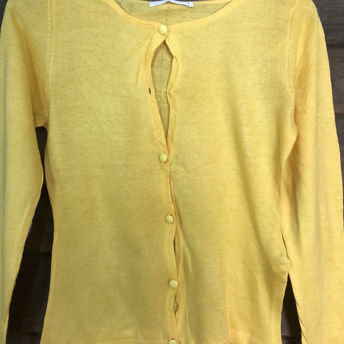 Japanese Brand ARW Yellow Patterned Cardigans thin knitwear japan #7255 Size S / US 4 / IT 40 - 5 Thumbnail