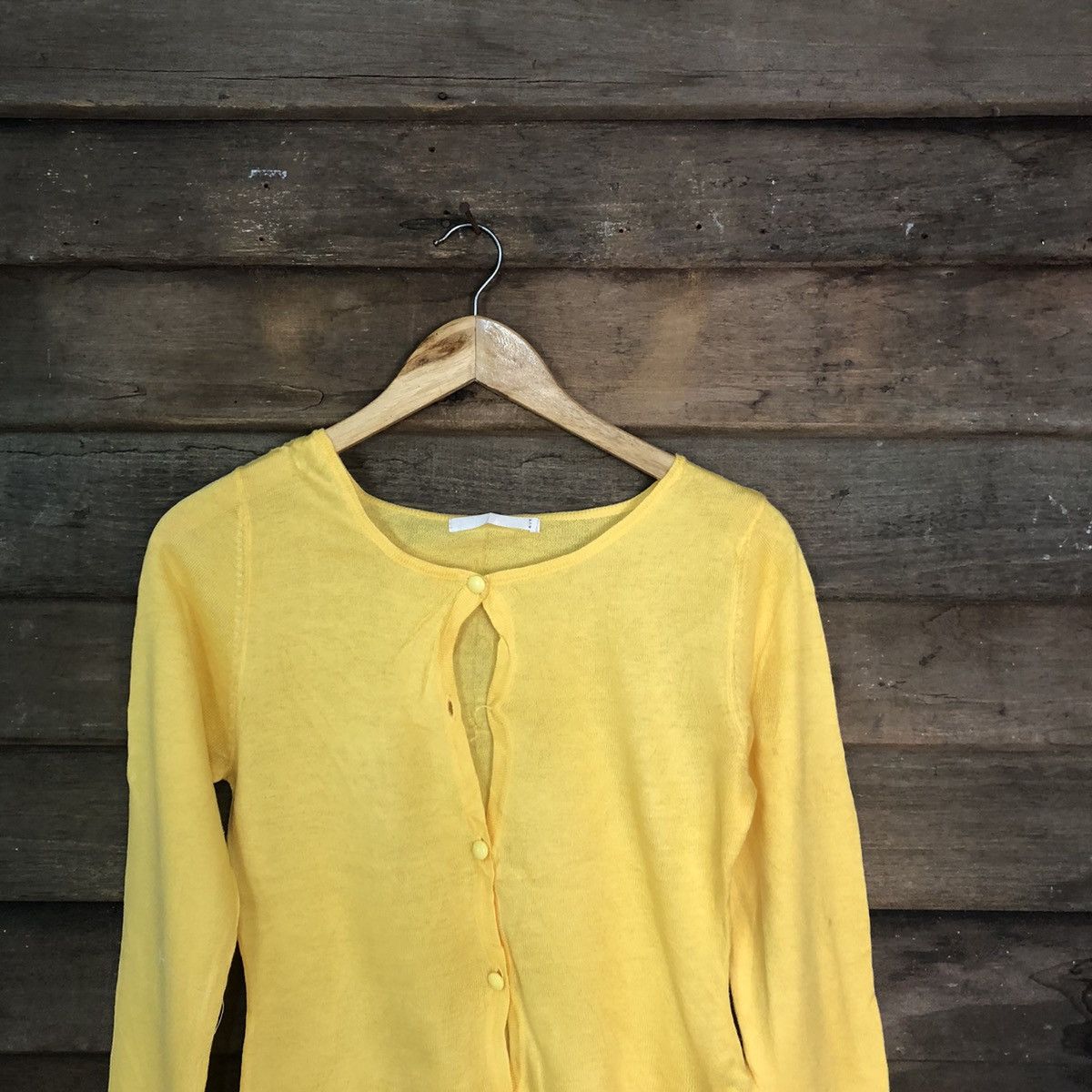 Japanese Brand ARW Yellow Patterned Cardigans thin knitwear japan #7255 Size S / US 4 / IT 40 - 2 Thumbnail