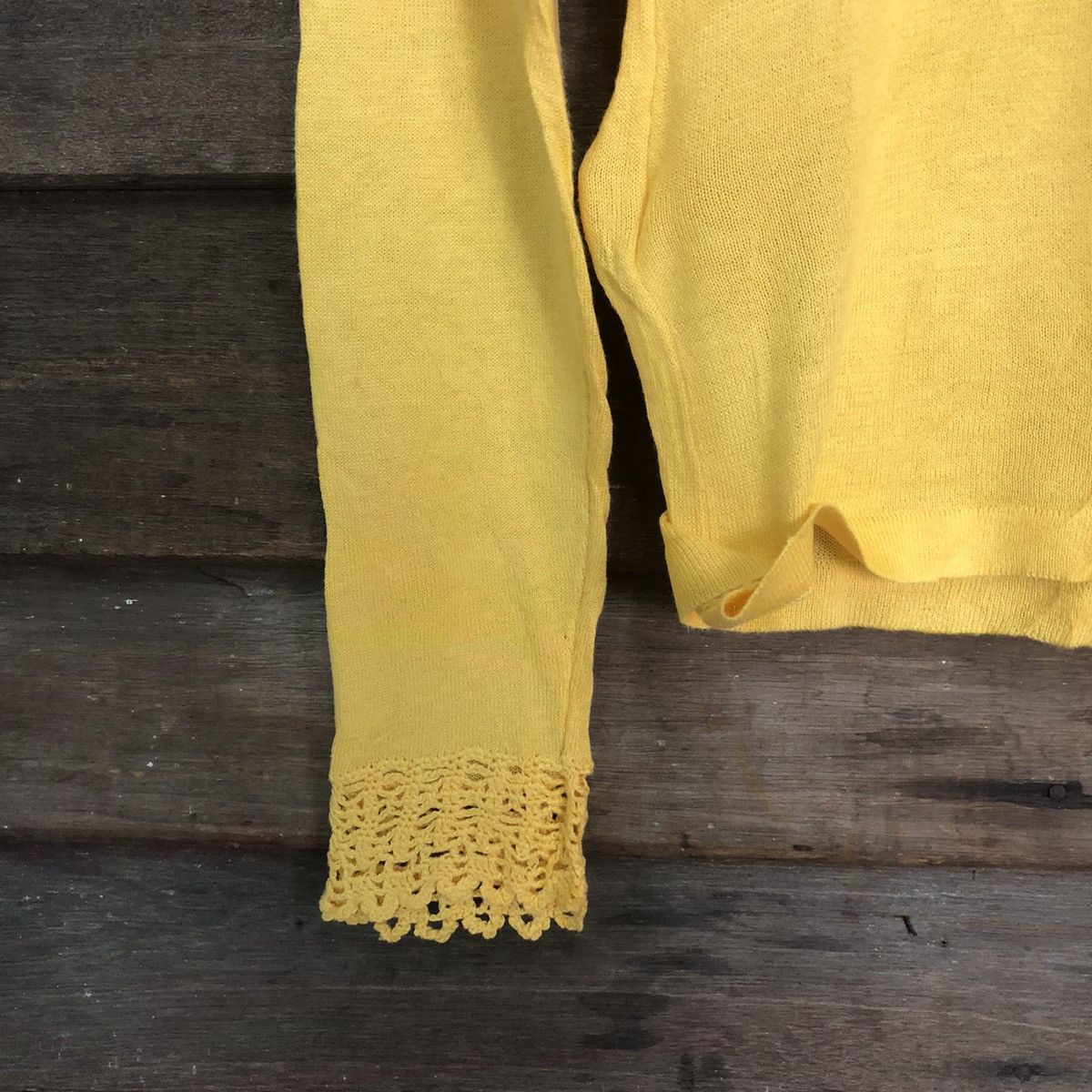 Japanese Brand ARW Yellow Patterned Cardigans thin knitwear japan #7255 Size S / US 4 / IT 40 - 11 Thumbnail