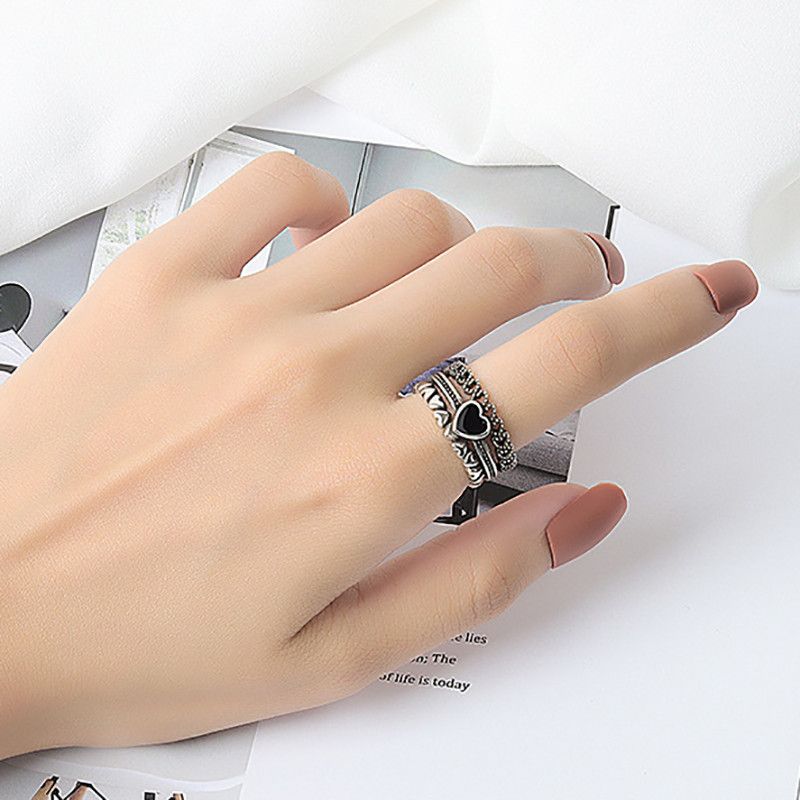Jewelry Handmade Love Heart Ring Size ONE SIZE - 1 Thumbnail