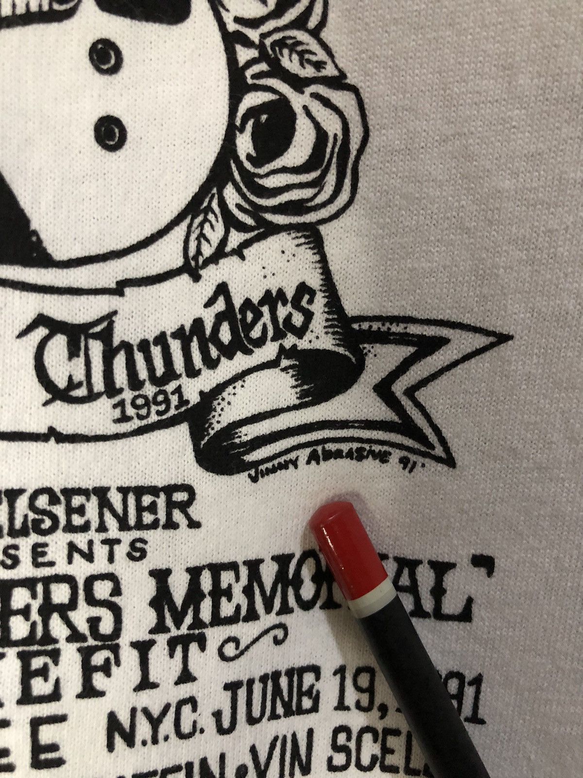 Band Tees × Vintage Vintage 1991 Johnny Thunders Memorial Shirt New York Dolls Size US L / EU 52-54 / 3 - 7 Thumbnail
