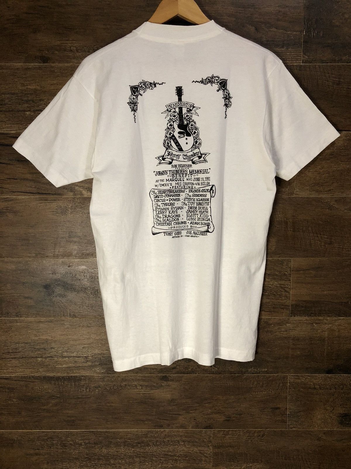 Band Tees × Vintage Vintage 1991 Johnny Thunders Memorial Shirt New York Dolls Size US L / EU 52-54 / 3 - 3 Thumbnail