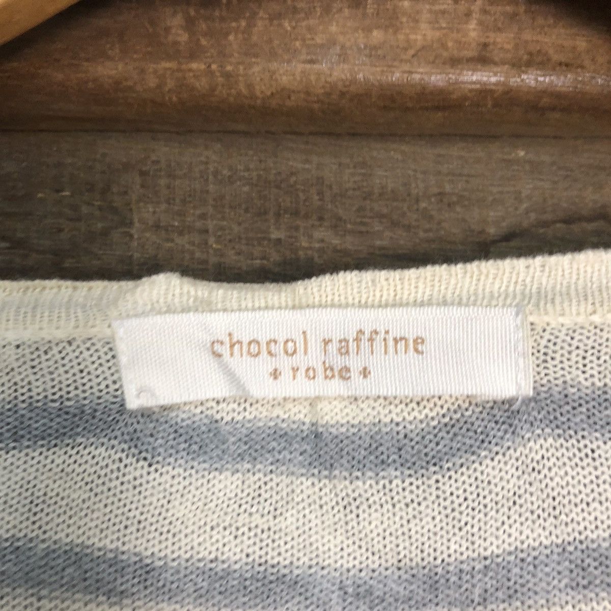 Japanese Brand Chocol Raffine Stripe White Cardigan thin #7253 Size S / US 4 / IT 40 - 9 Thumbnail