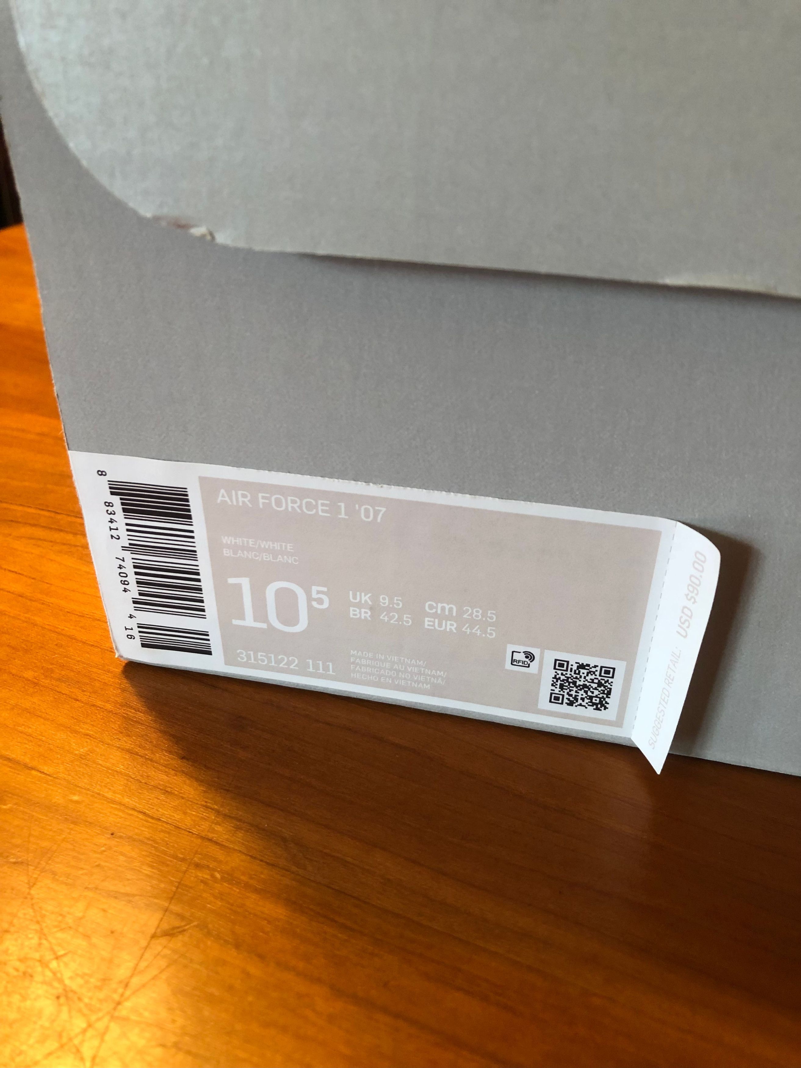 Nike Nike AF1 All White Size 10.5 Size US 10.5 / EU 43-44 - 8 Thumbnail