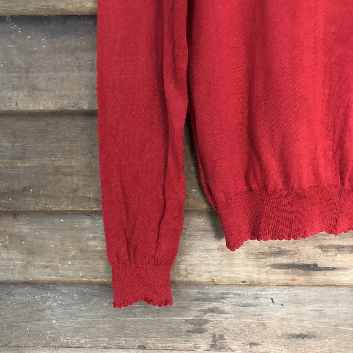 Japanese Brand Olive Des Olive Red Patterned Cardigans thin japan #7239 Size M / US 6-8 / IT 42-44 - 10 Thumbnail