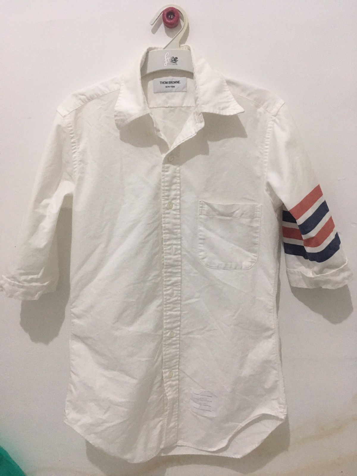 Thom Browne Thom Browne Short Sleeve Shirt 4-bar Size US S / EU 44-46 / 1 - 1 Thumbnail