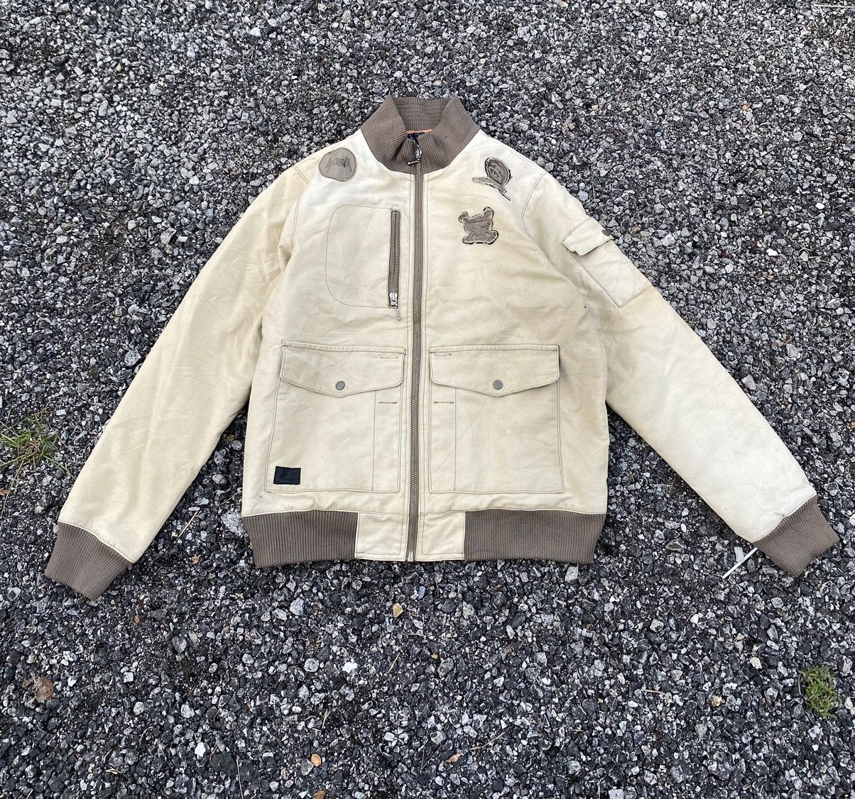 Stussy Stussy club jacket coated cotton brown sz large | Grailed