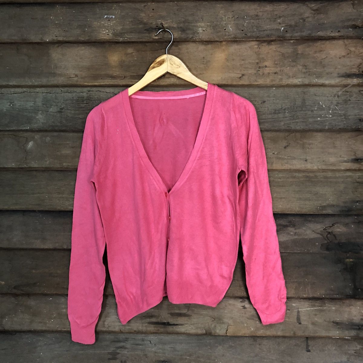 Homespun Knitwear × Japanese Brand Japanese Brand Pink Caridgan thin japan #7238 Size M / US 6-8 / IT 42-44 - 1 Thumbnail