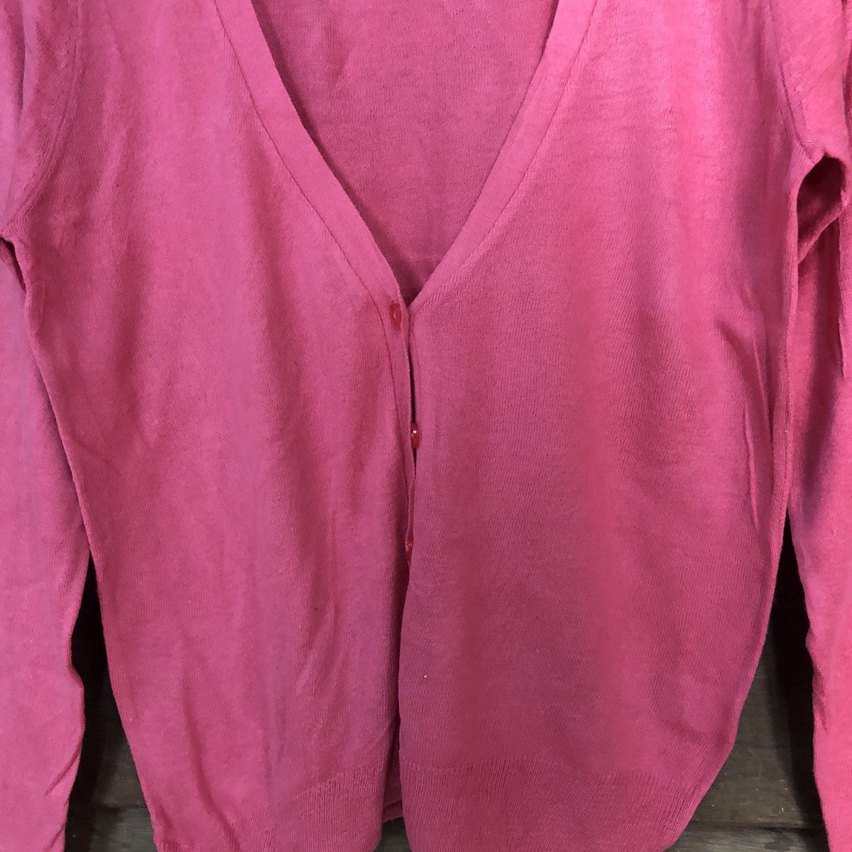Homespun Knitwear × Japanese Brand Japanese Brand Pink Caridgan thin japan #7238 Size M / US 6-8 / IT 42-44 - 5 Thumbnail