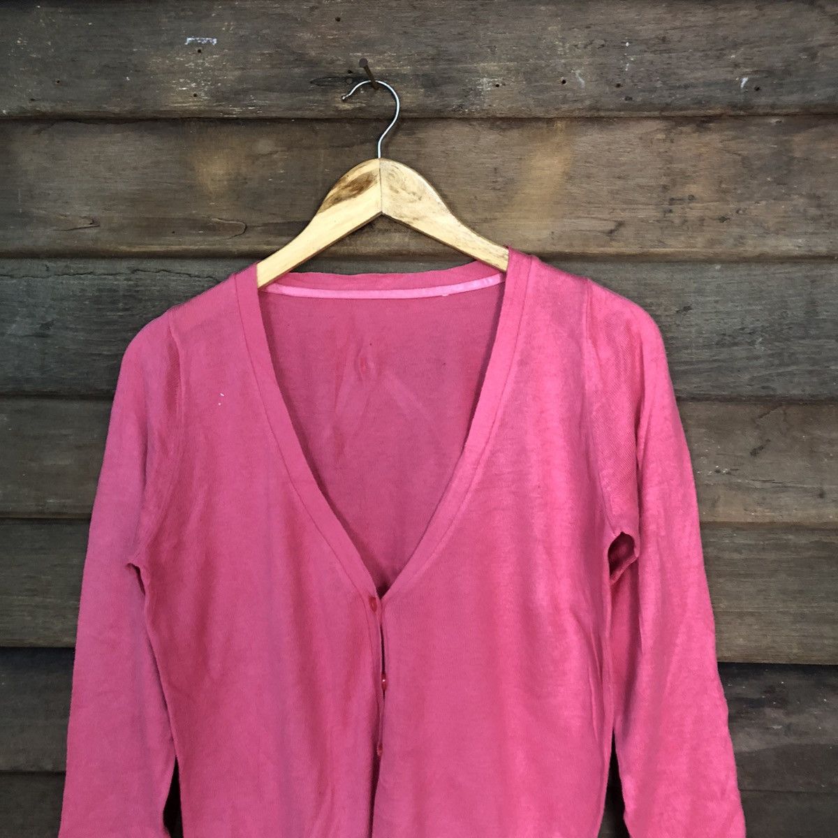 Homespun Knitwear × Japanese Brand Japanese Brand Pink Caridgan thin japan #7238 Size M / US 6-8 / IT 42-44 - 2 Thumbnail