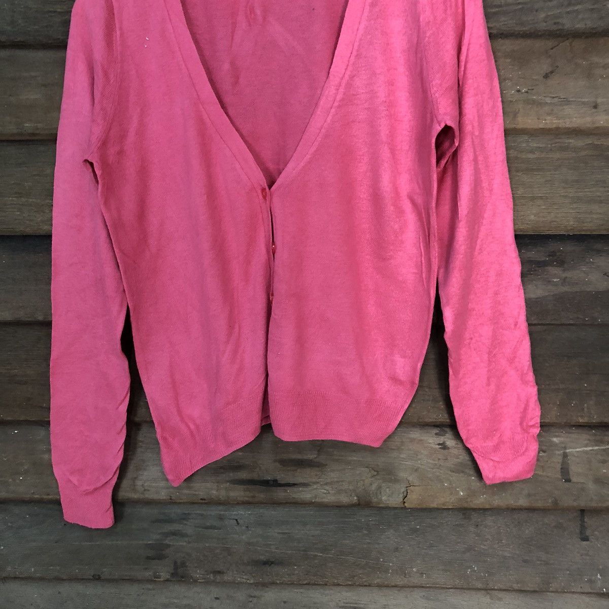 Homespun Knitwear × Japanese Brand Japanese Brand Pink Caridgan thin japan #7238 Size M / US 6-8 / IT 42-44 - 3 Thumbnail