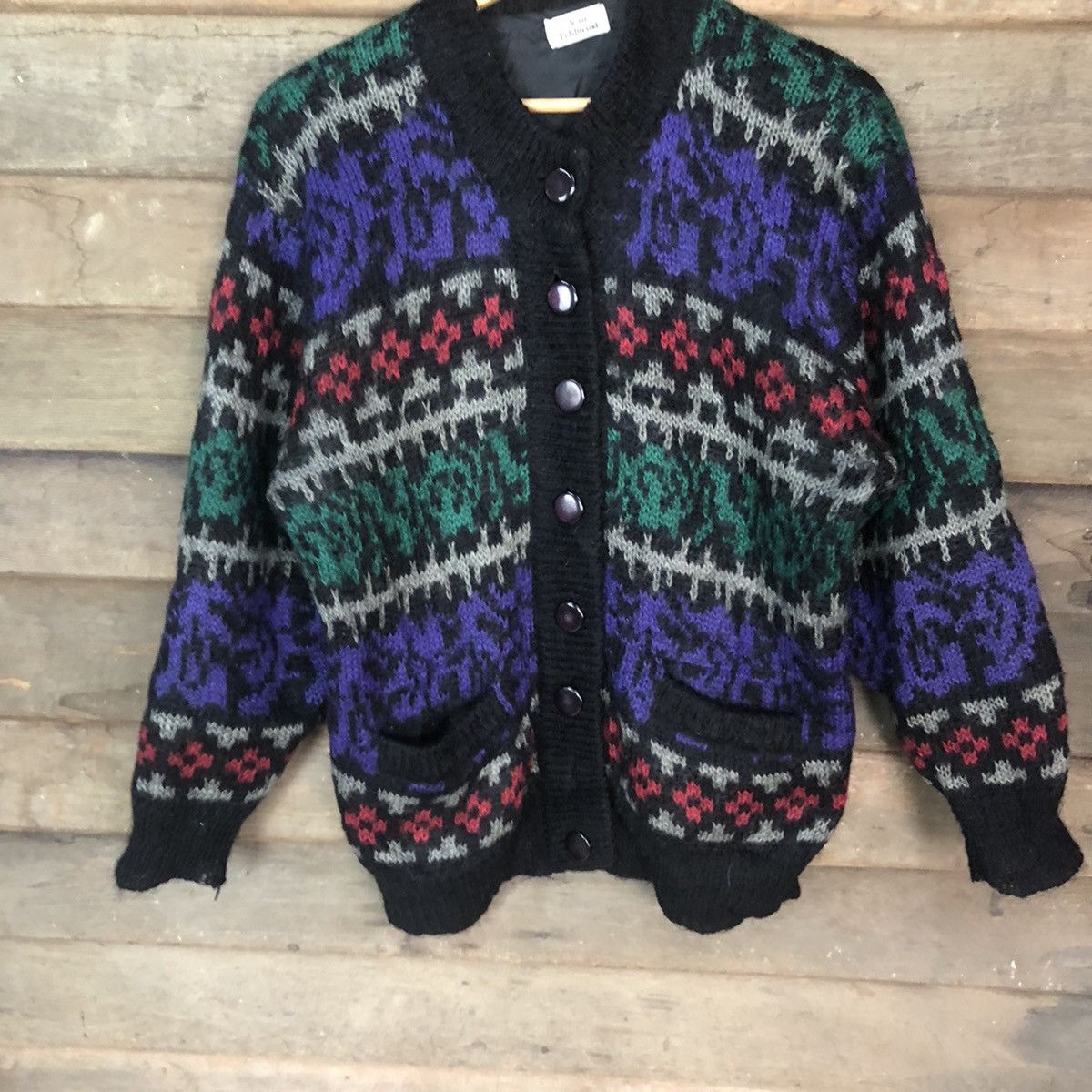 Japanese Brand Jean Ferdinand Patterned mohair knitwear Cardigan #H359 Size US M / EU 48-50 / 2 - 3 Thumbnail