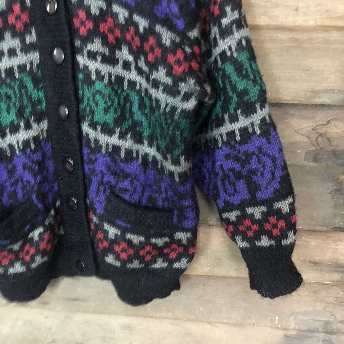 Japanese Brand Jean Ferdinand Patterned mohair knitwear Cardigan #H359 Size US M / EU 48-50 / 2 - 5 Thumbnail