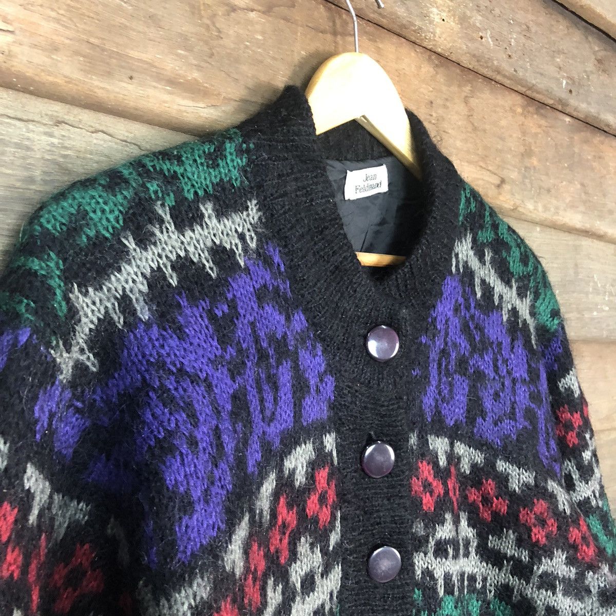 Japanese Brand Jean Ferdinand Patterned mohair knitwear Cardigan #H359 Size US M / EU 48-50 / 2 - 6 Thumbnail