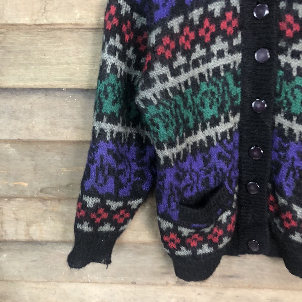 Japanese Brand Jean Ferdinand Patterned mohair knitwear Cardigan #H359 Size US M / EU 48-50 / 2 - 4 Thumbnail