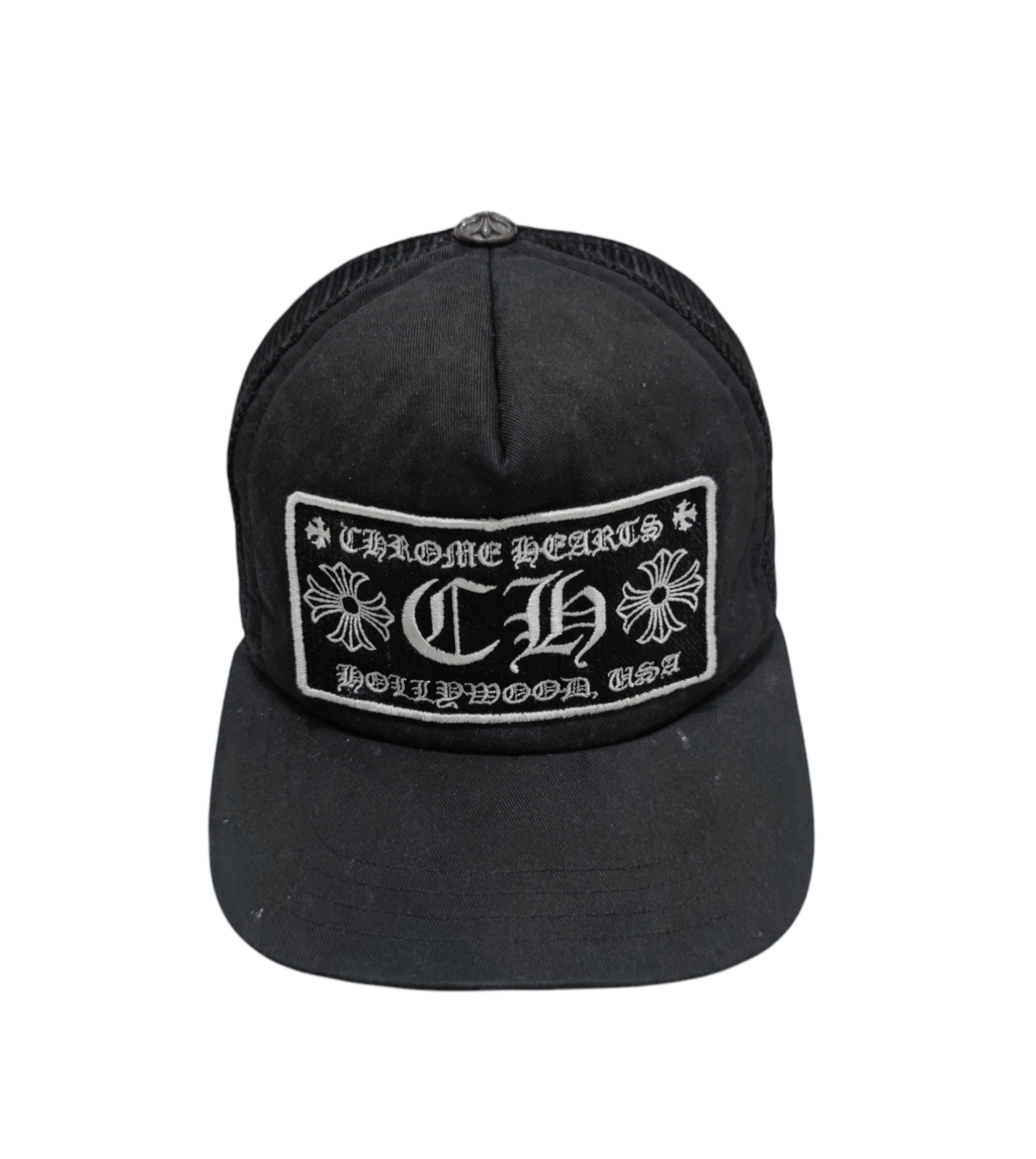 Pre-owned Chrome Hearts Chrom Hearts Trucker Hat In Black