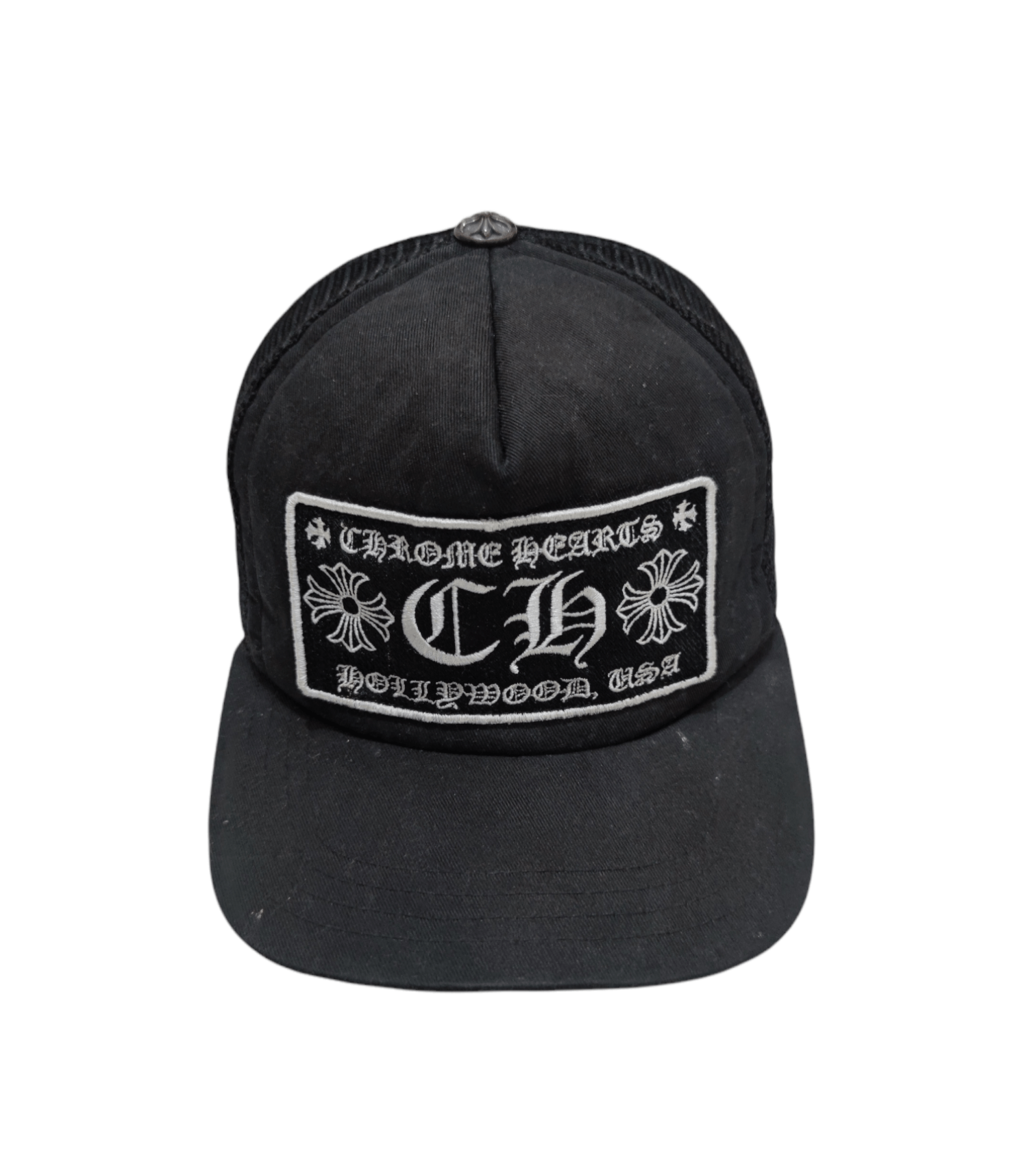 image of Chrome Hearts Chrom Hearts Trucker Hat in Black, Men's