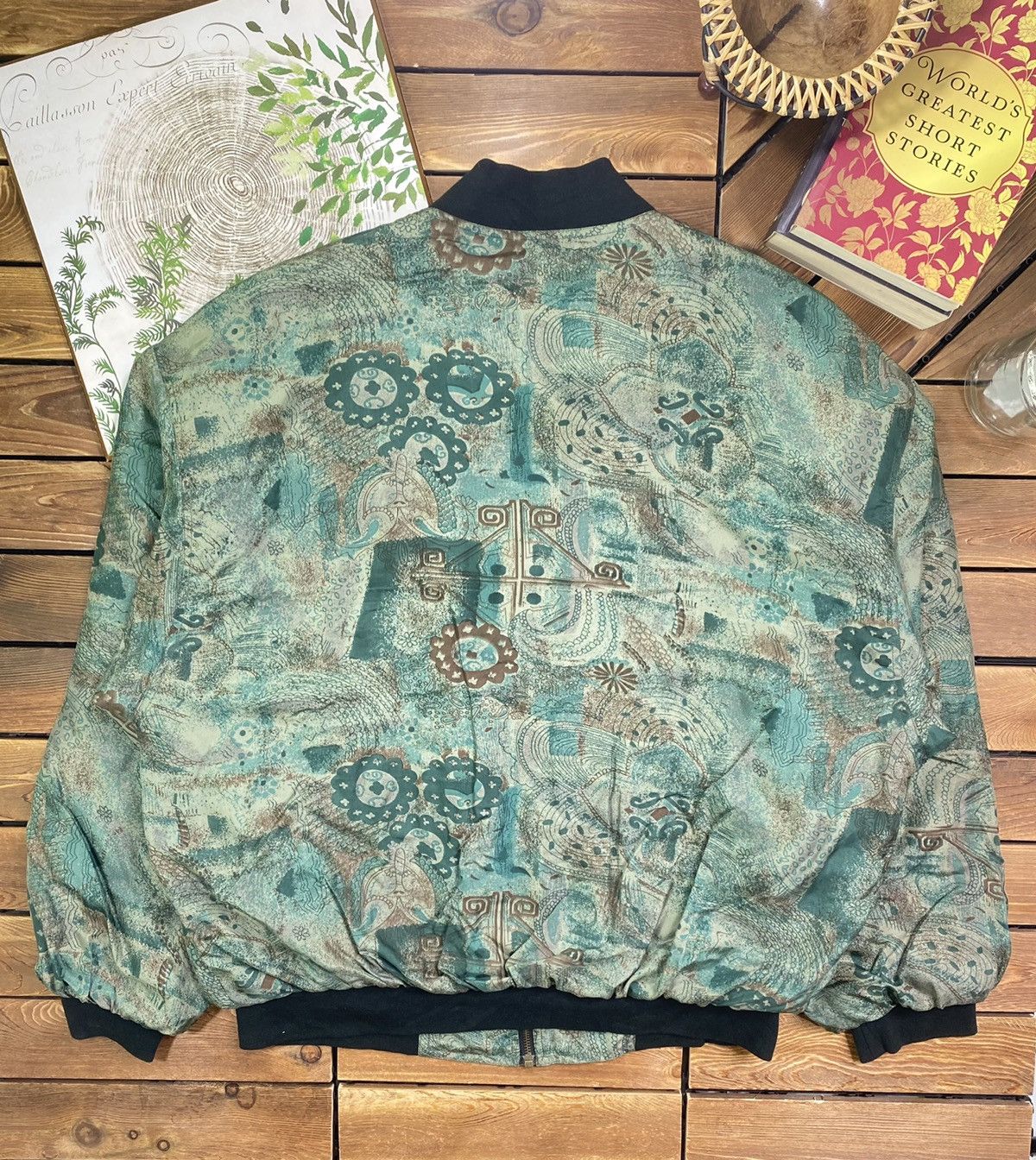 Japanese Brand × Vintage Vintage Pure Silk Bomber Jacket Japanese Brand Size M Size US M / EU 48-50 / 2 - 8 Thumbnail