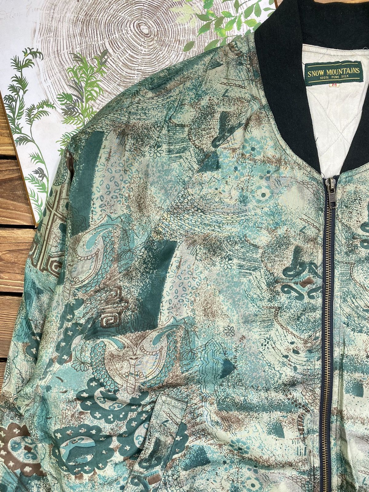 Japanese Brand × Vintage Vintage Pure Silk Bomber Jacket Japanese Brand Size M Size US M / EU 48-50 / 2 - 6 Thumbnail