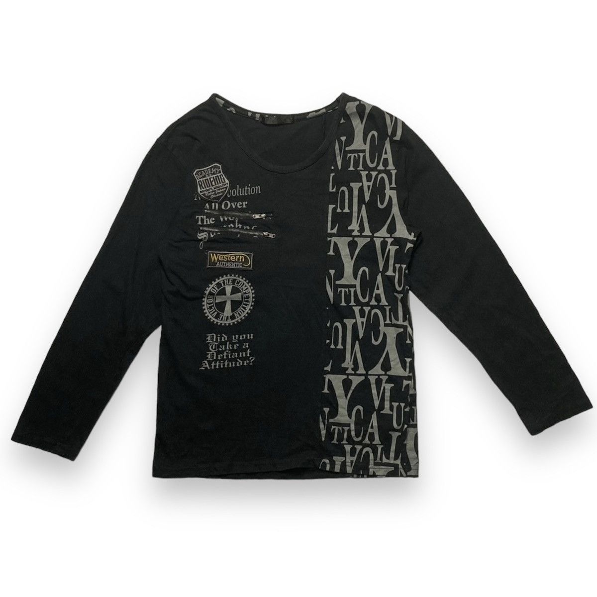Japanese Brand 🇯🇵 FLY BEANS WORDING PUNK GOTHIC LONG SLEEVE TSHIRT Size US S / EU 44-46 / 1 - 1 Thumbnail