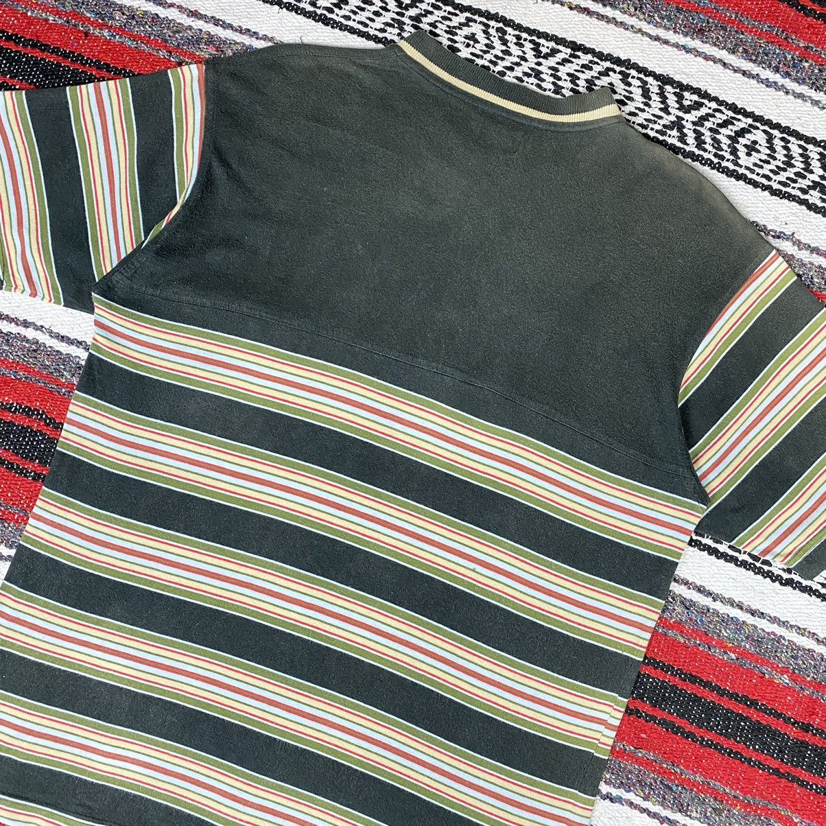 Stussy 💥Distressed💥Vintage Stussy Stripe Vneck Shirt Stussy Skate Size US S / EU 44-46 / 1 - 4 Thumbnail