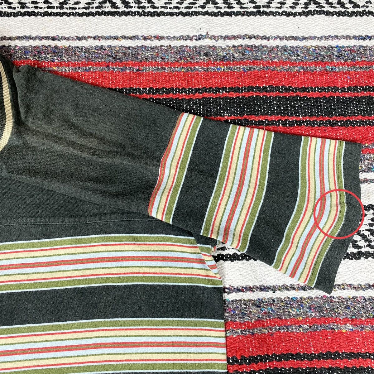 Stussy 💥Distressed💥Vintage Stussy Stripe Vneck Shirt Stussy Skate Size US S / EU 44-46 / 1 - 9 Thumbnail