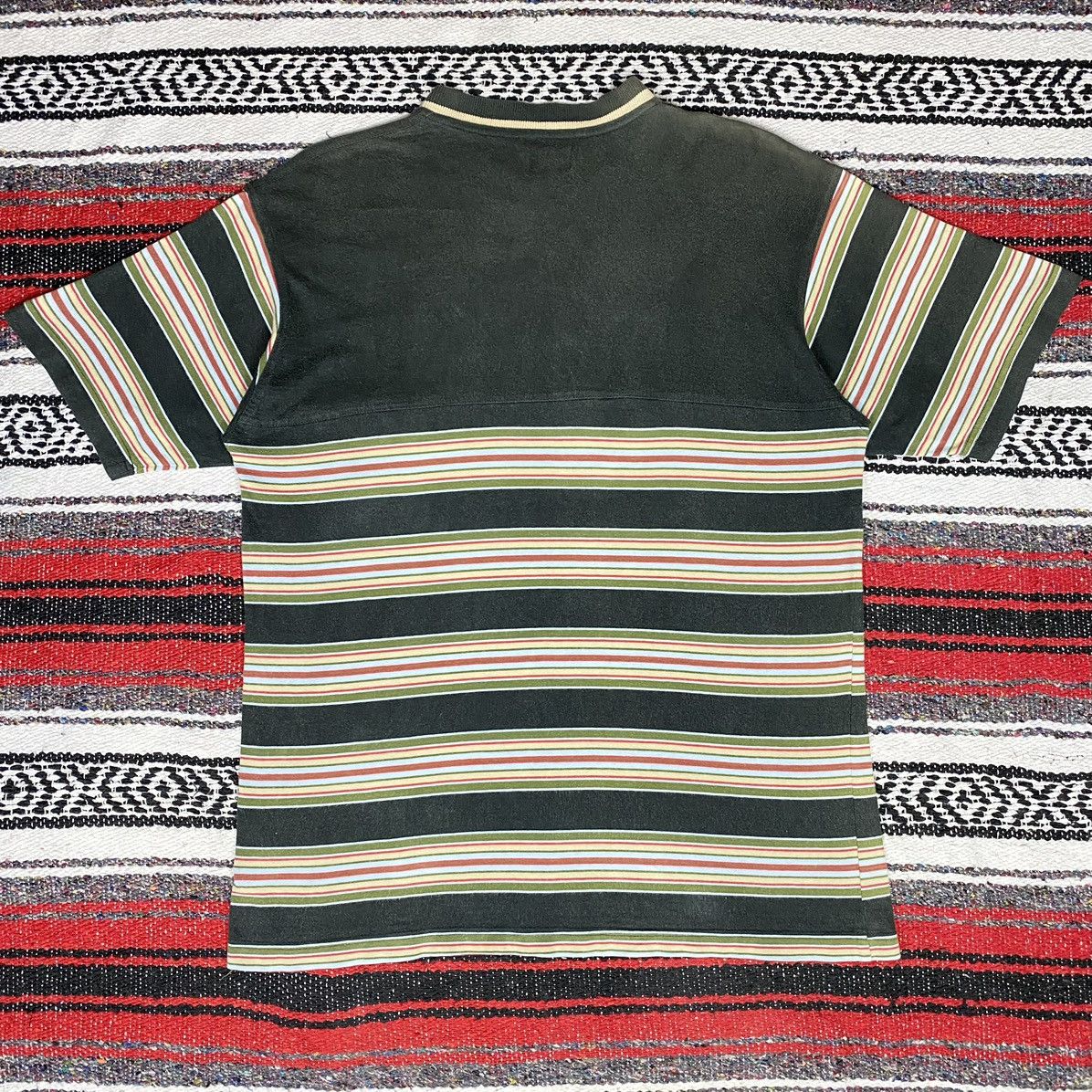 Stussy 💥Distressed💥Vintage Stussy Stripe Vneck Shirt Stussy Skate Size US S / EU 44-46 / 1 - 2 Thumbnail