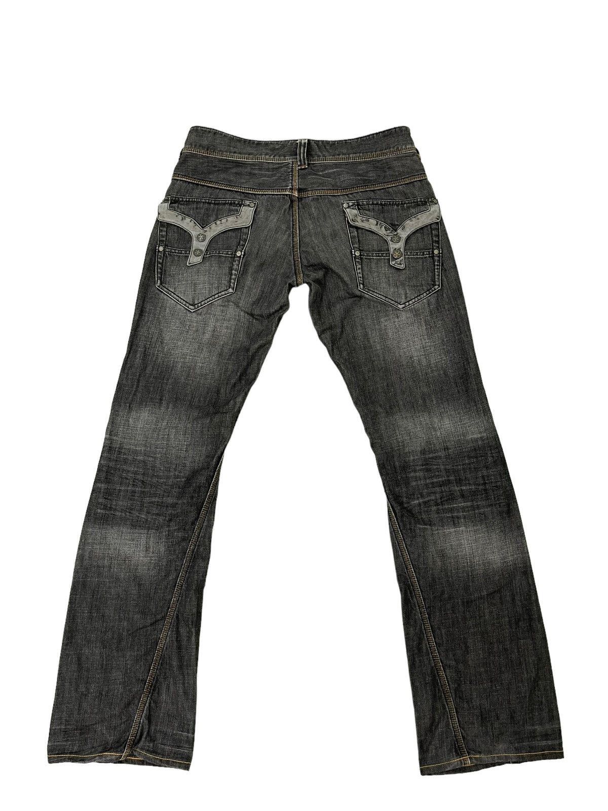 Japanese Brand Flare Jeans Hideaways Nicole Distress Denim Boot Cut 4🟦 Size US 33 - 13 Thumbnail