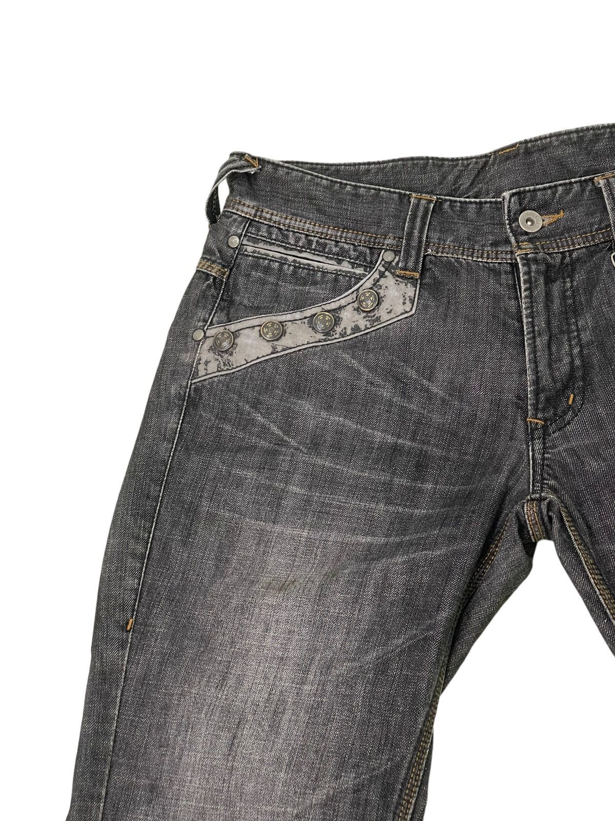 Japanese Brand Flare Jeans Hideaways Nicole Distress Denim Boot Cut 4🟦 Size US 33 - 8 Thumbnail