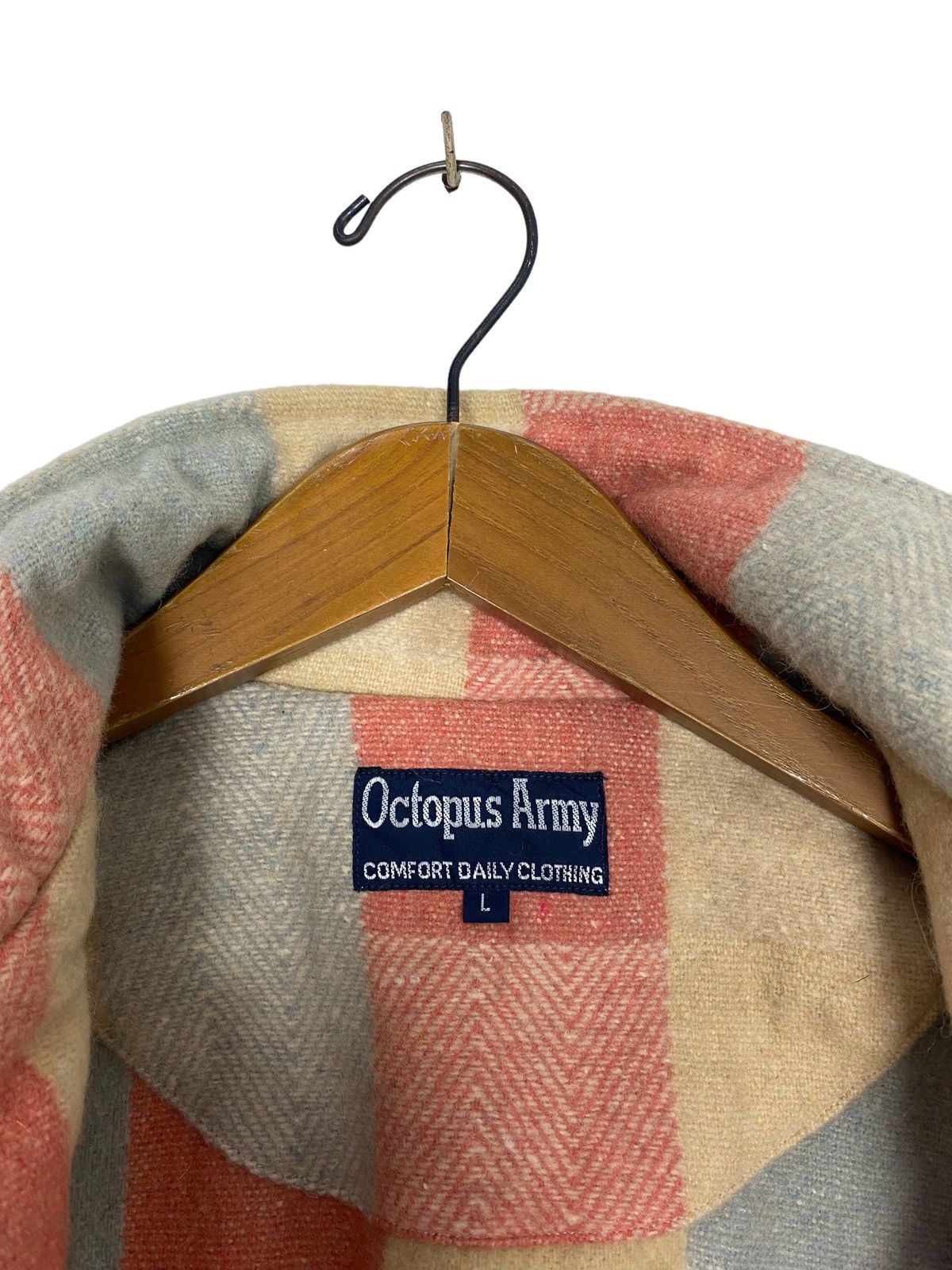 Vintage Rare‼️ Vintage Octopus Army Wool Jacket Checked Design Size US L / EU 52-54 / 3 - 4 Thumbnail