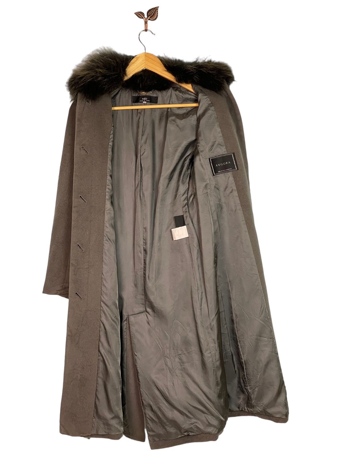 Japanese Brand Ined X Angora Inner Faux Fur Long Coat Size M / US 6-8 / IT 42-44 - 14 Thumbnail