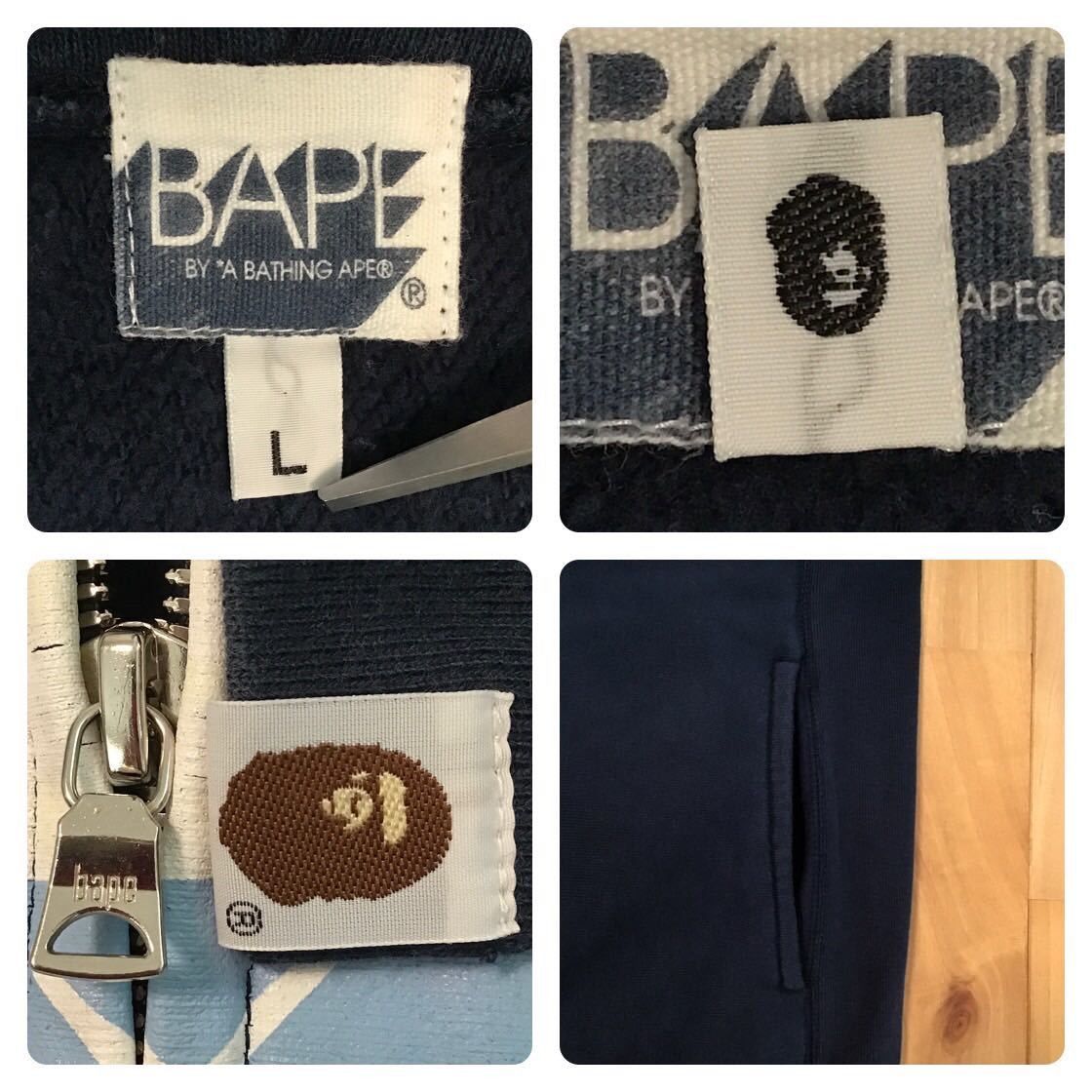 Bape × Kaws BAPE × kaws ape head Full zip hoodie Navy Size US L / EU 52-54 / 3 - 8 Thumbnail