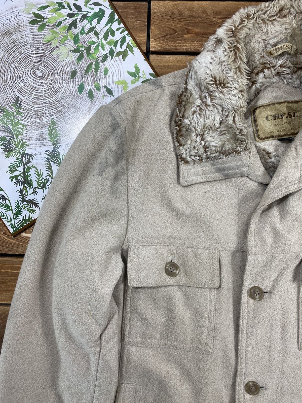Japanese Brand × Vintage Vintage Japanese Brand Crest Wool Fleece Size L Size US L / EU 52-54 / 3 - 6 Thumbnail