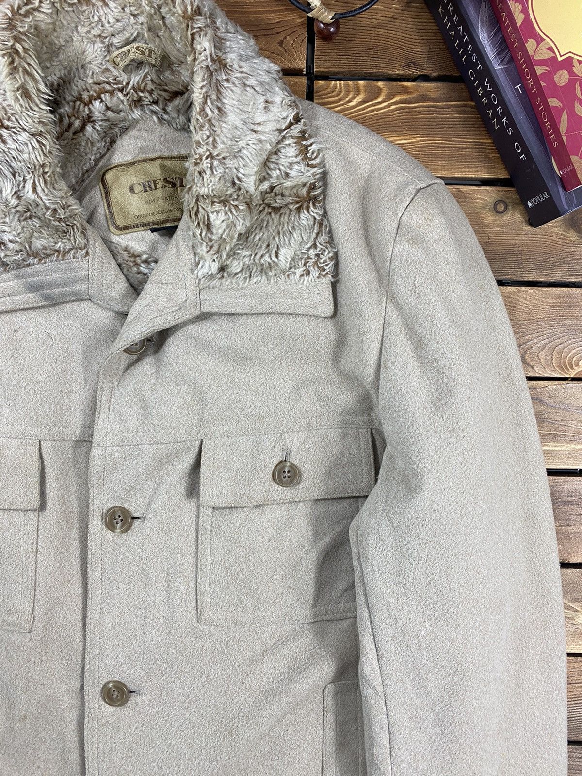 Japanese Brand × Vintage Vintage Japanese Brand Crest Wool Fleece Size L Size US L / EU 52-54 / 3 - 5 Thumbnail