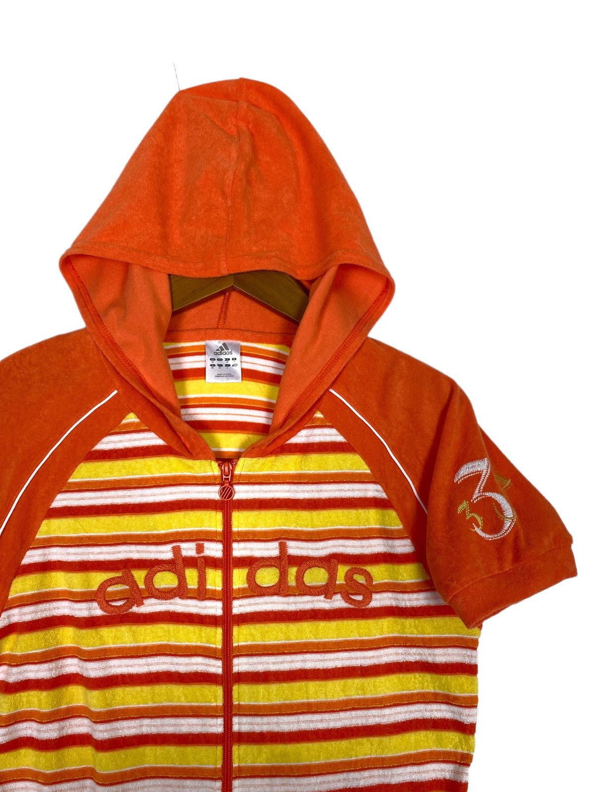 Adidas Rare‼️ Adidas No 3 Stripe Hoodie Embroidery Spellout Size S / US 4 / IT 40 - 2 Thumbnail