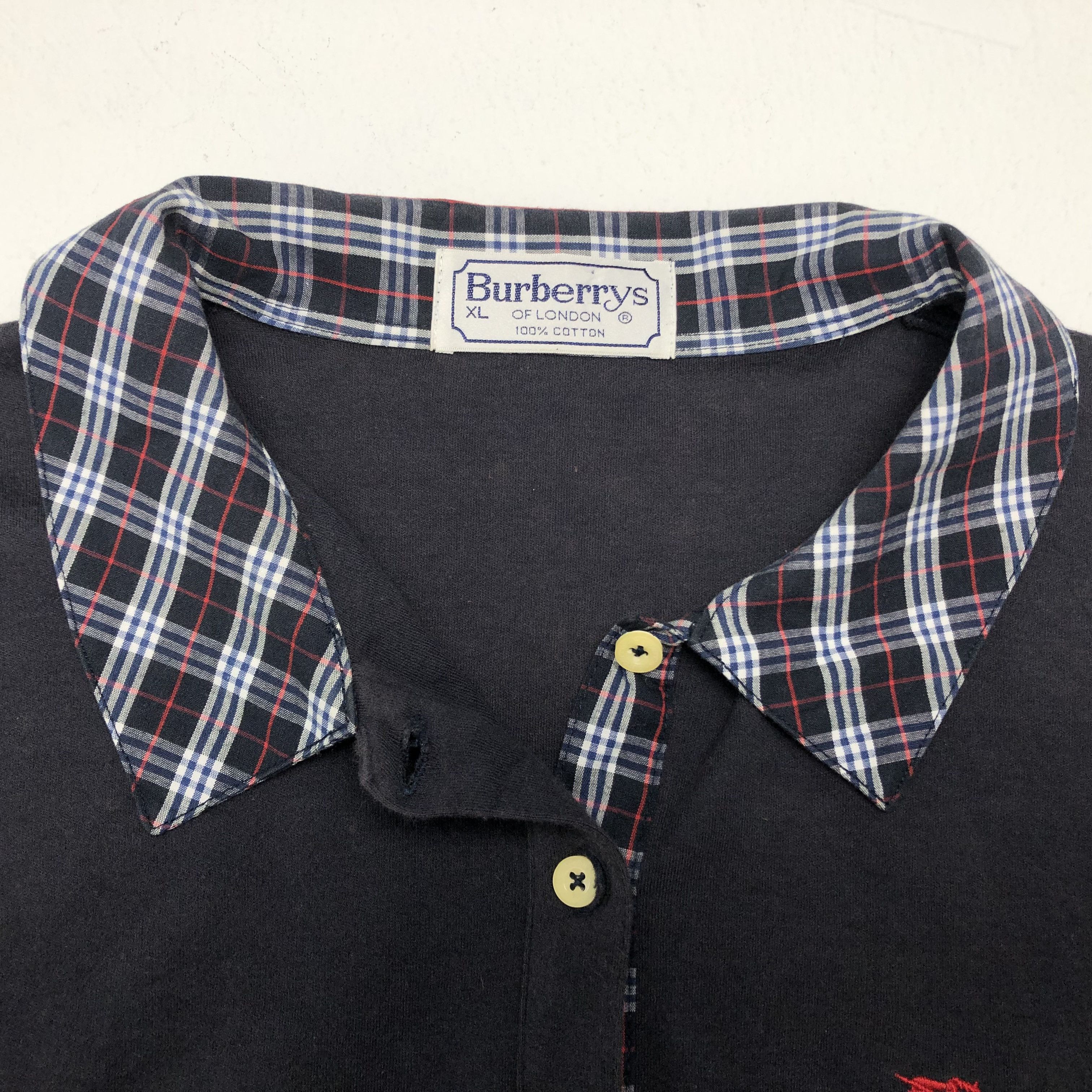 Burberry × Vintage Vintage Burberry London Nova Check Collar Design Shirt Size US L / EU 52-54 / 3 - 4 Thumbnail
