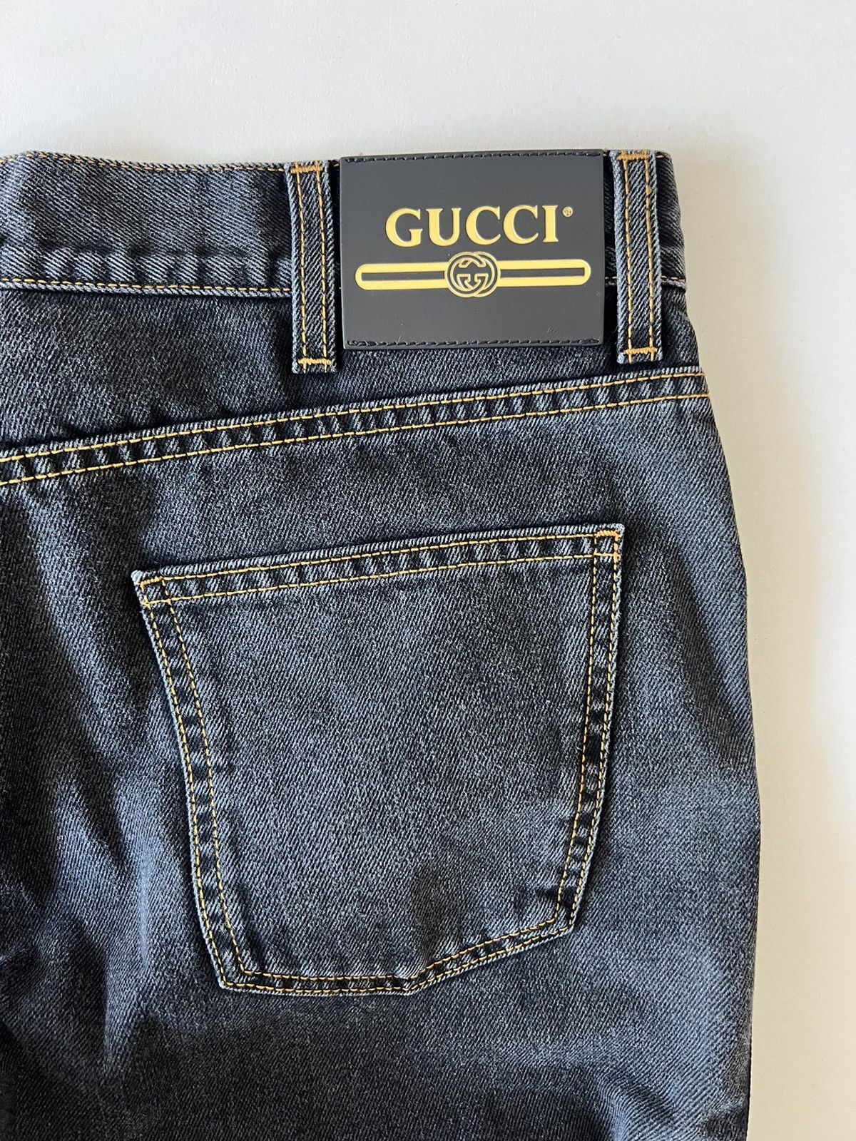 Gucci 🔥$1.4K Value🔥 Gucci Logo Embroidered Tiger Patch Denim Jeans Size US 32 / EU 48 - 5 Thumbnail