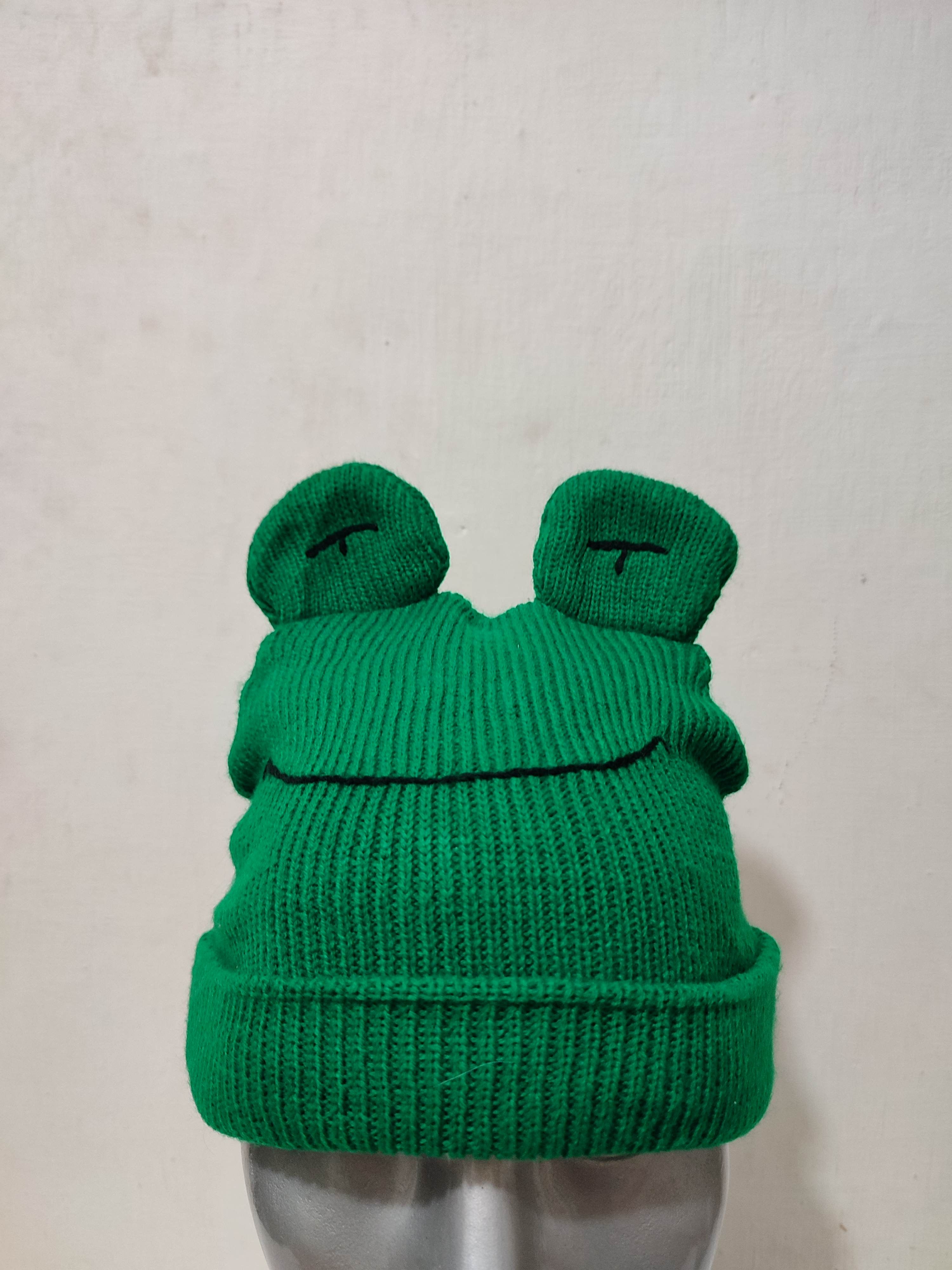 Other 🔥Unknown Cartoon Frog Beanie Bunny Horn design Hats Size ONE SIZE - 2 Thumbnail