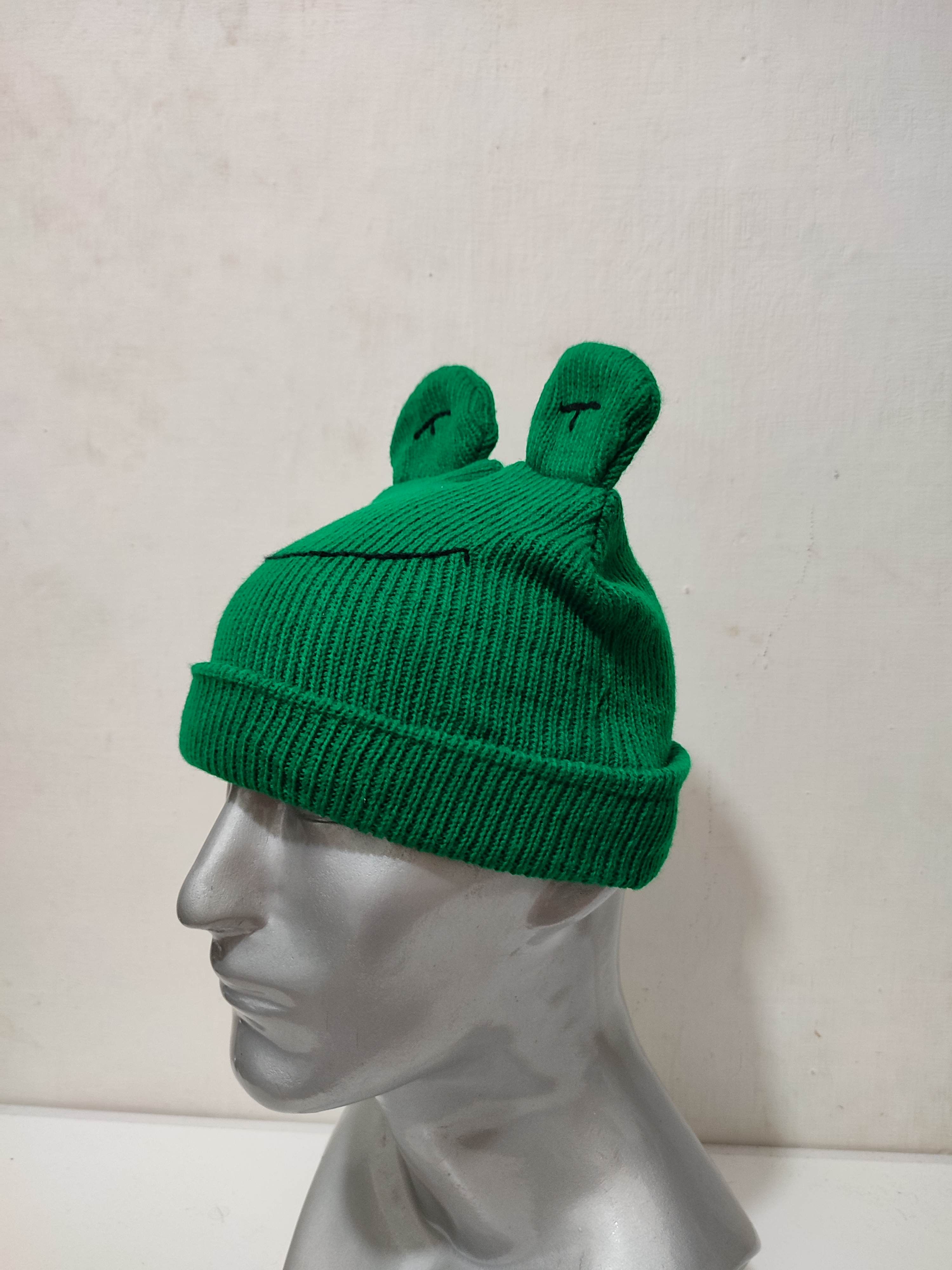 Other 🔥Unknown Cartoon Frog Beanie Bunny Horn design Hats Size ONE SIZE - 4 Thumbnail