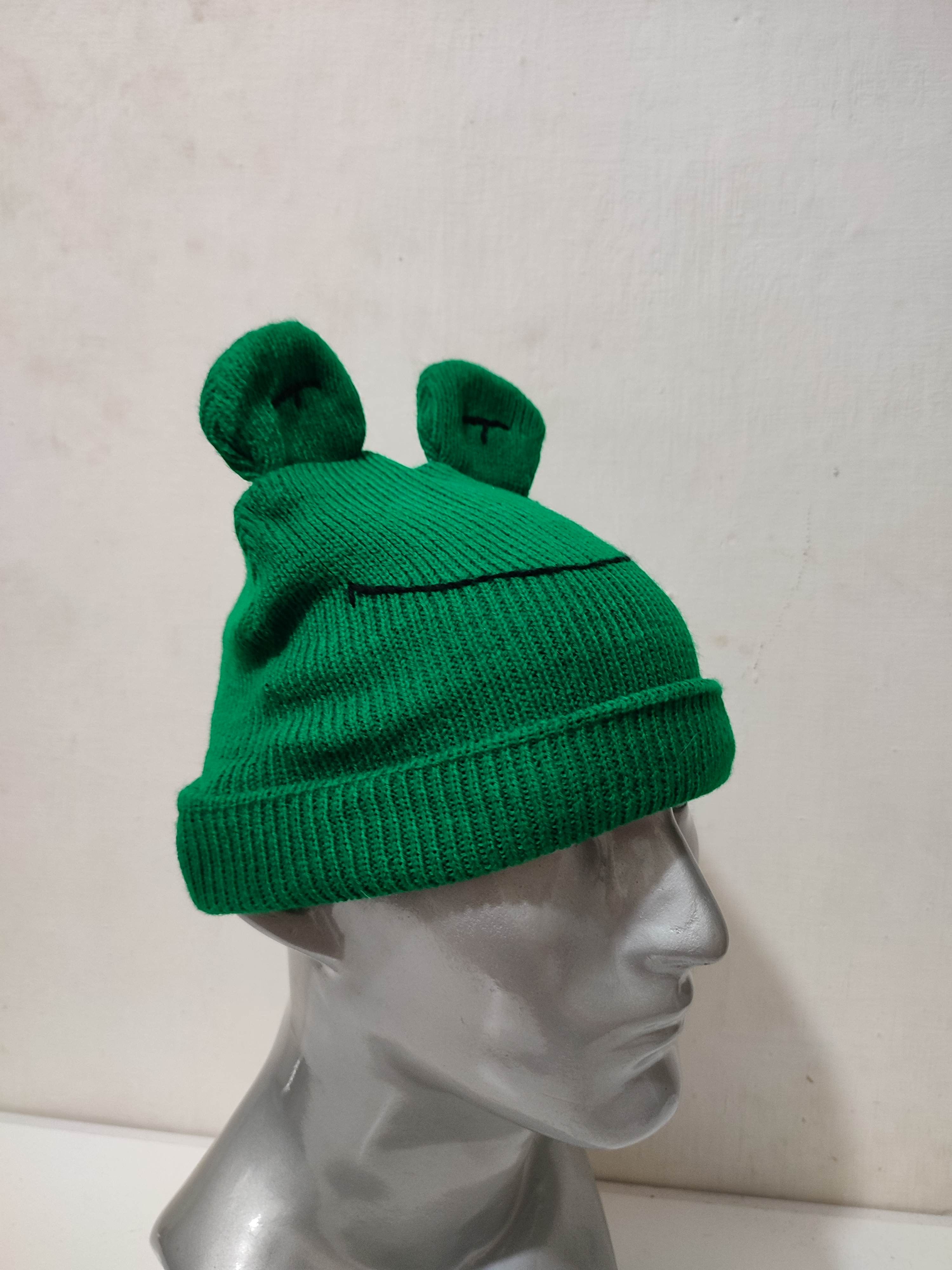 Other 🔥Unknown Cartoon Frog Beanie Bunny Horn design Hats Size ONE SIZE - 3 Thumbnail