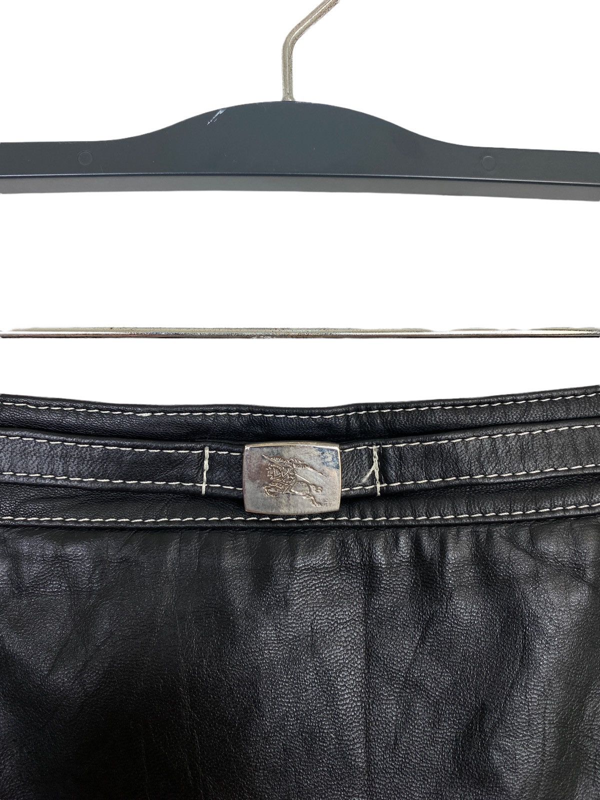 Burberry Rare‼️ Burberry Blue Label Mini Skirt Sheep Leather Size 27" / US 4 / IT 40 - 5 Thumbnail
