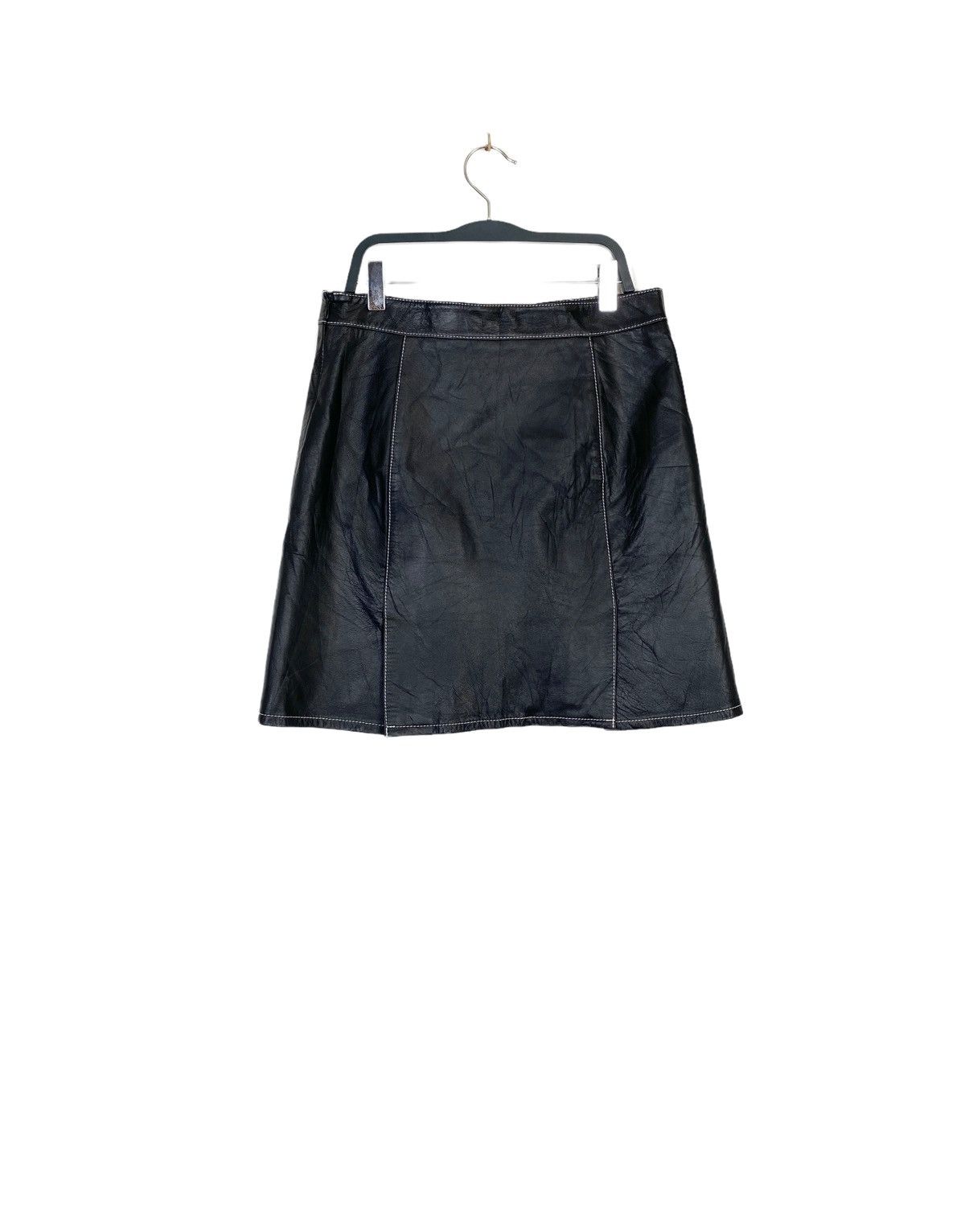 Burberry Rare‼️ Burberry Blue Label Mini Skirt Sheep Leather Size 27" / US 4 / IT 40 - 3 Thumbnail