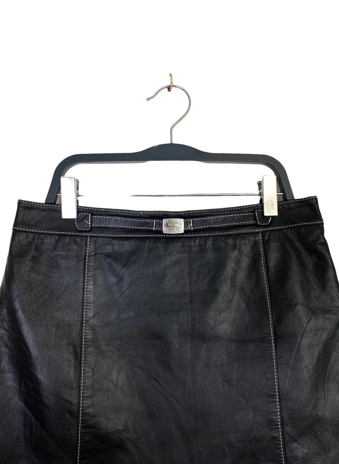 Burberry Rare‼️ Burberry Blue Label Mini Skirt Sheep Leather Size 27" / US 4 / IT 40 - 2 Thumbnail