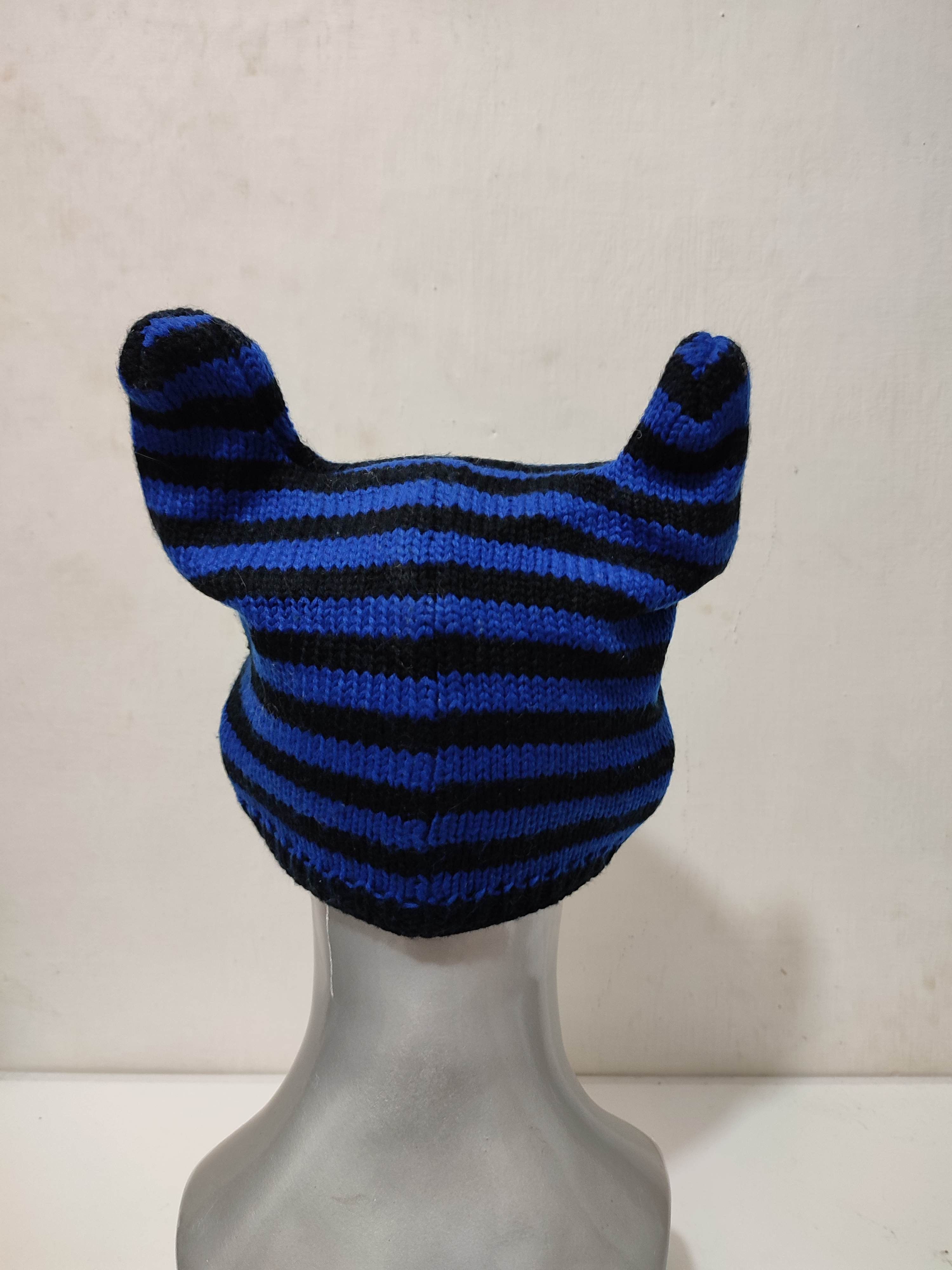Other 🔥Unknown Stripe Bunny Horn Devil Beanie Hats Size ONE SIZE - 6 Thumbnail