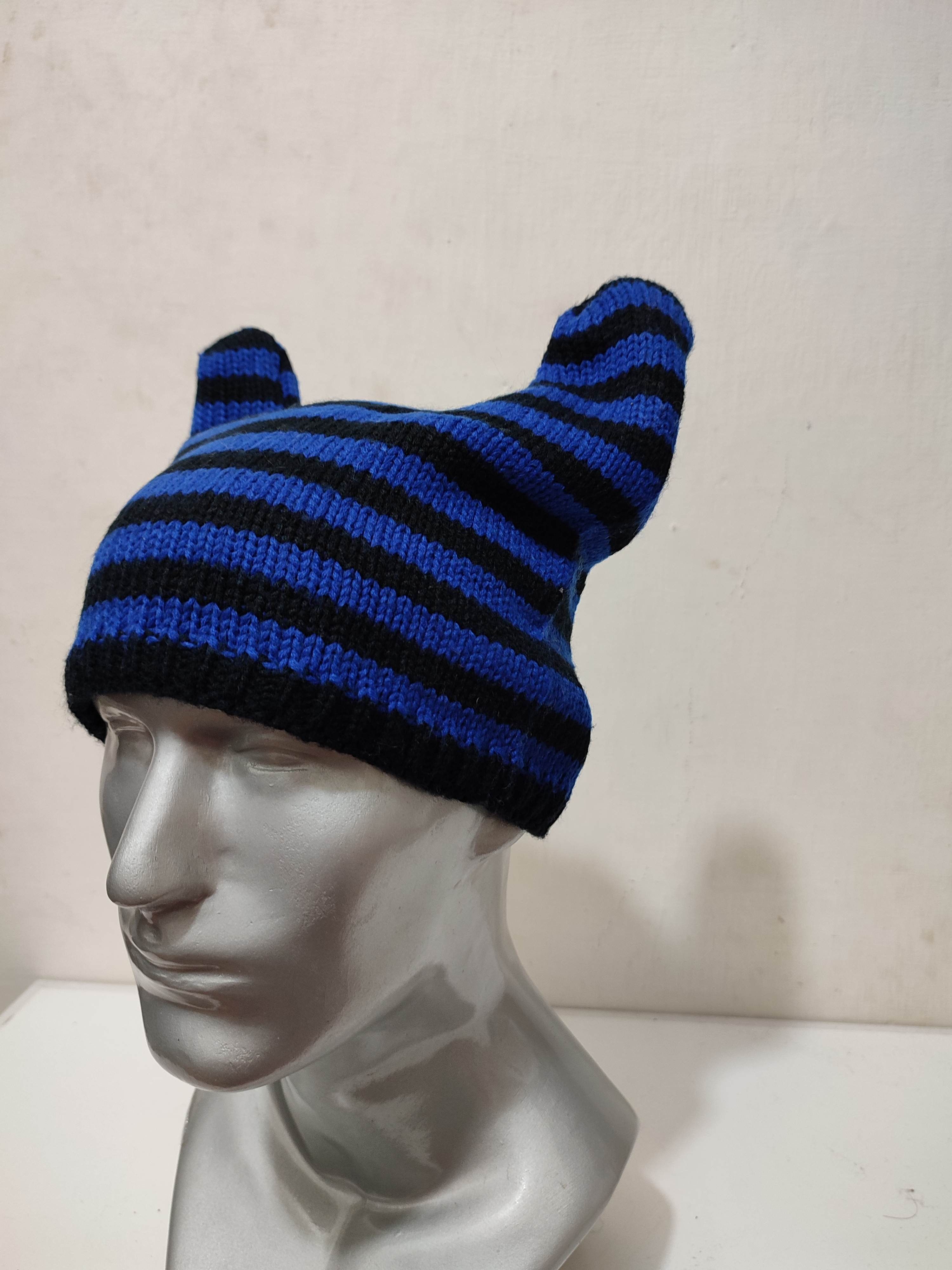 Other 🔥Unknown Stripe Bunny Horn Devil Beanie Hats Size ONE SIZE - 4 Thumbnail