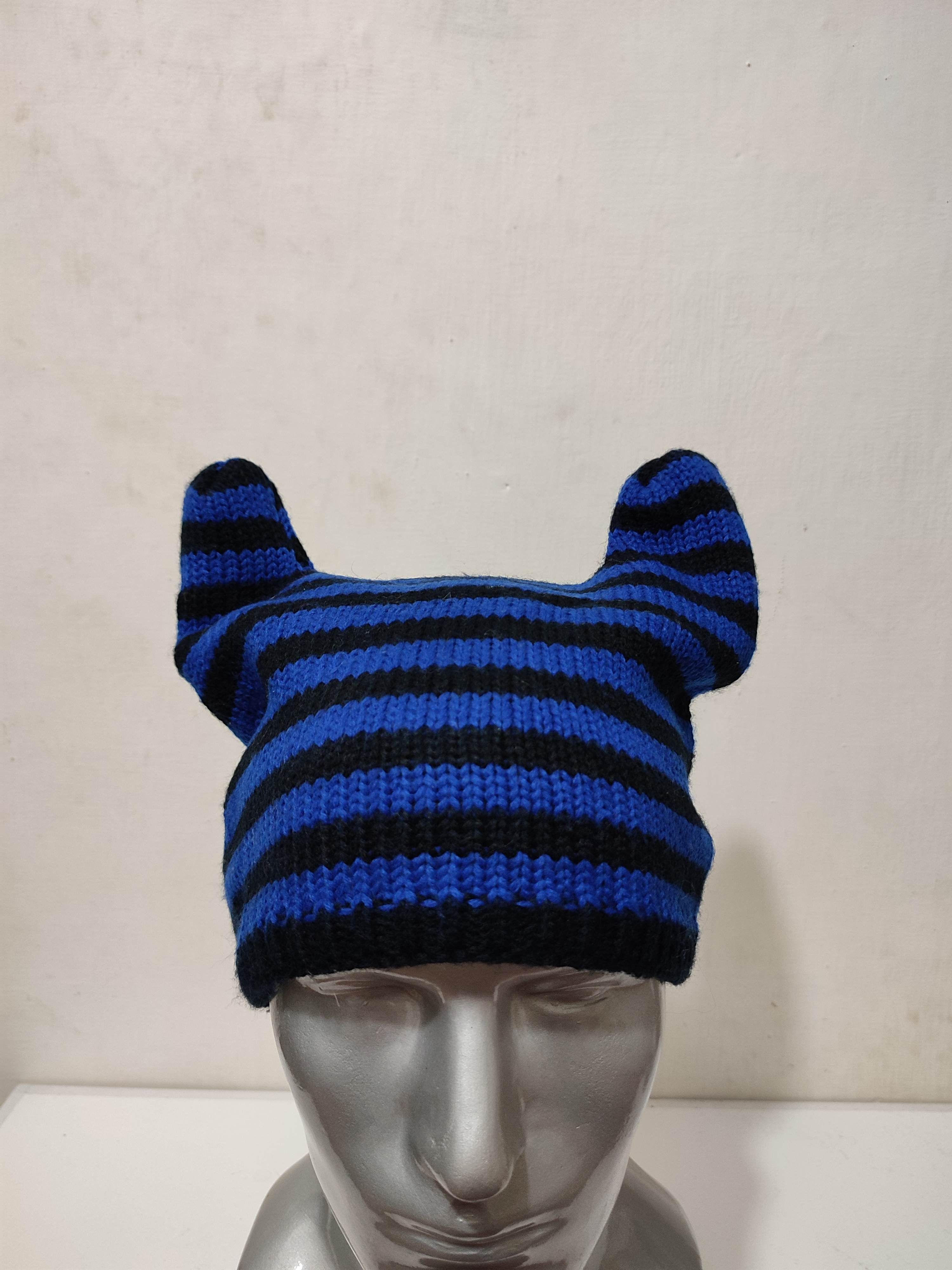 Other 🔥Unknown Stripe Bunny Horn Devil Beanie Hats Size ONE SIZE - 2 Thumbnail