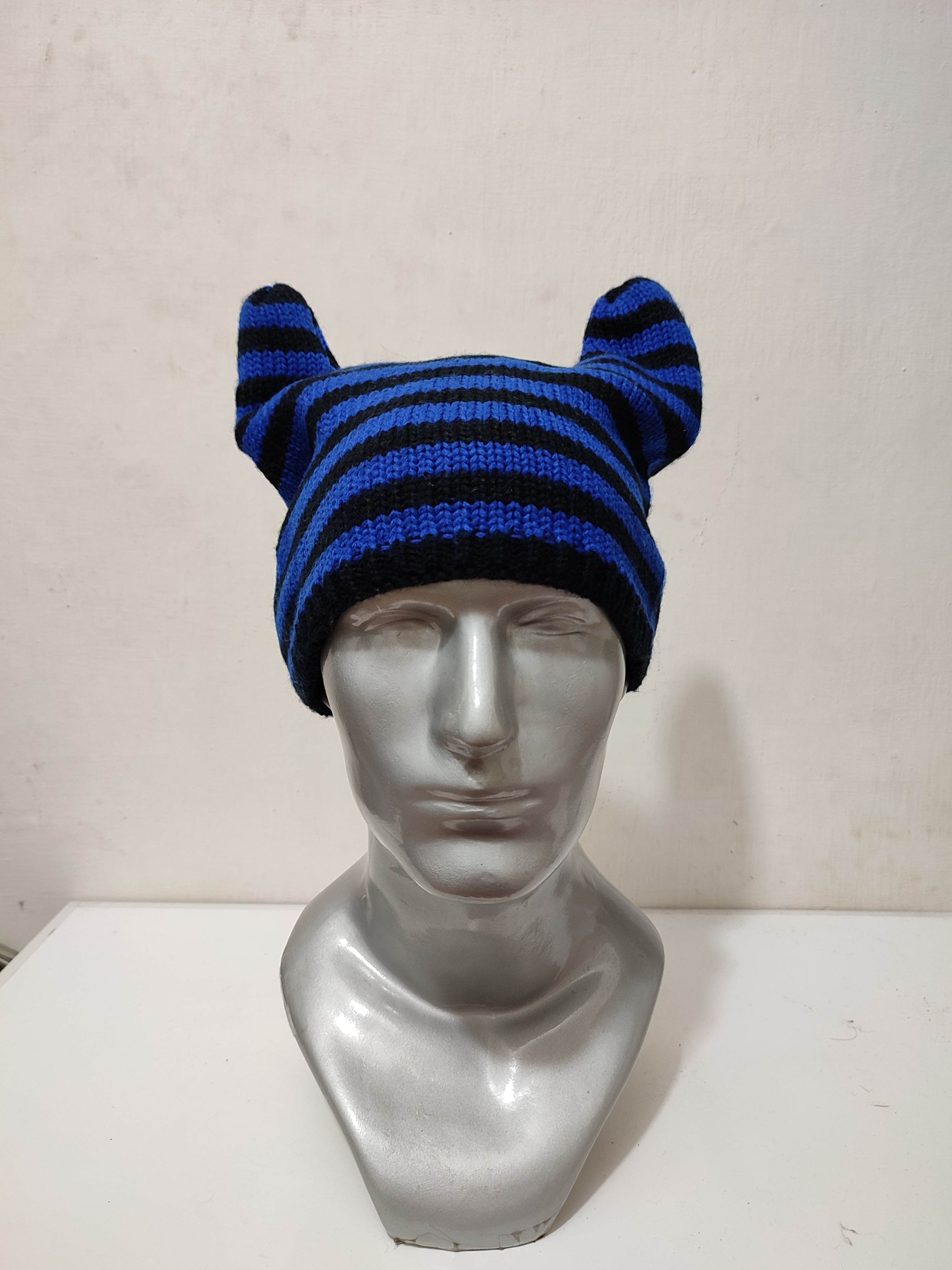 Other 🔥Unknown Stripe Bunny Horn Devil Beanie Hats Size ONE SIZE - 1 Thumbnail